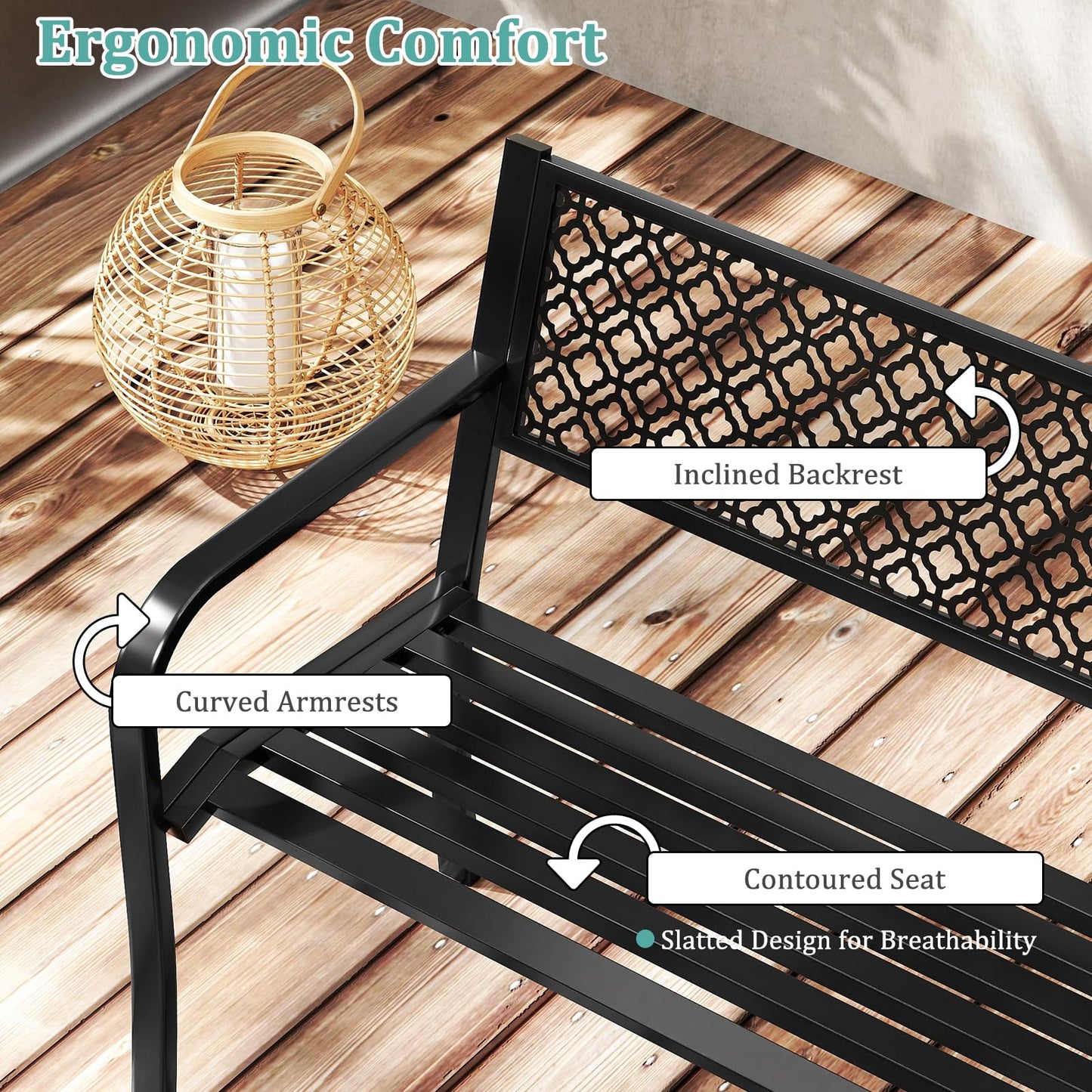 Tangkula 50 Inches Outdoor Garden Bench