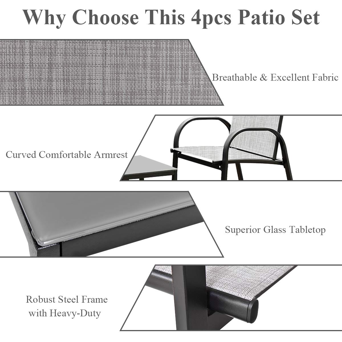 Tangkula 4 Piece Patio Furniture Outdoor Sofa