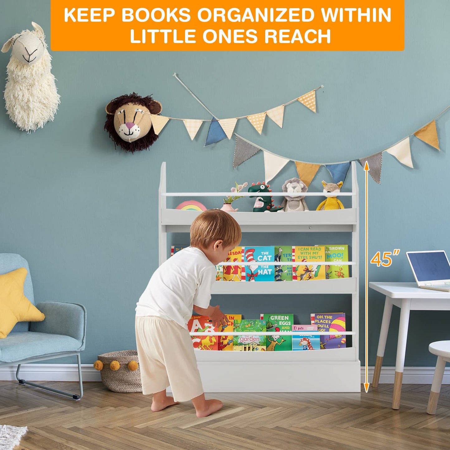 Bookcase Rack Wall for Books & Magazines - Tangkula