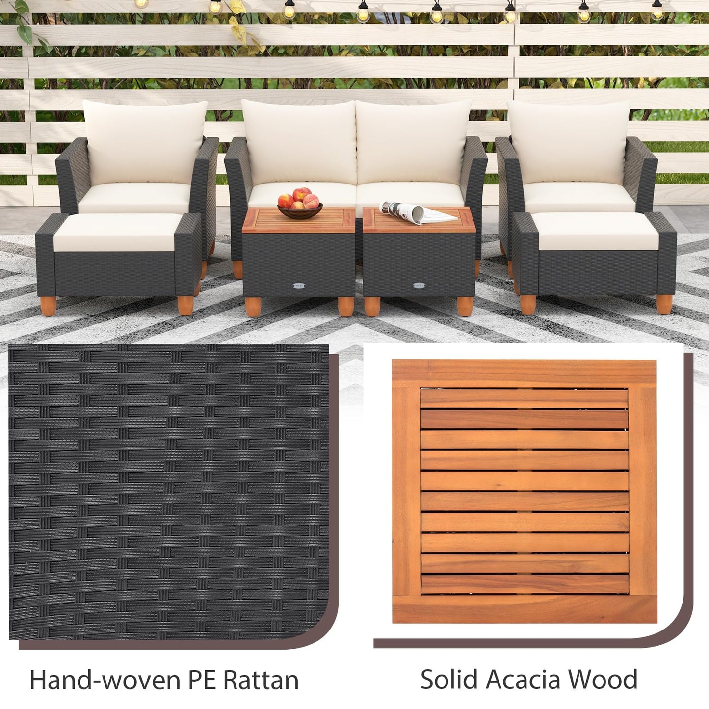 Tangkula 7 Pieces Patio Furniture Set with Loveseat