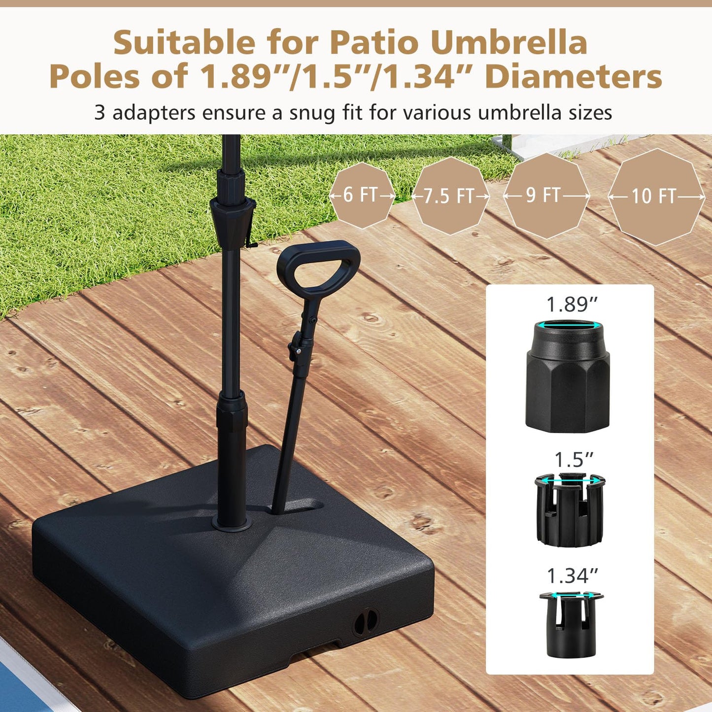 Tangkula Umbrella Base with Wheels