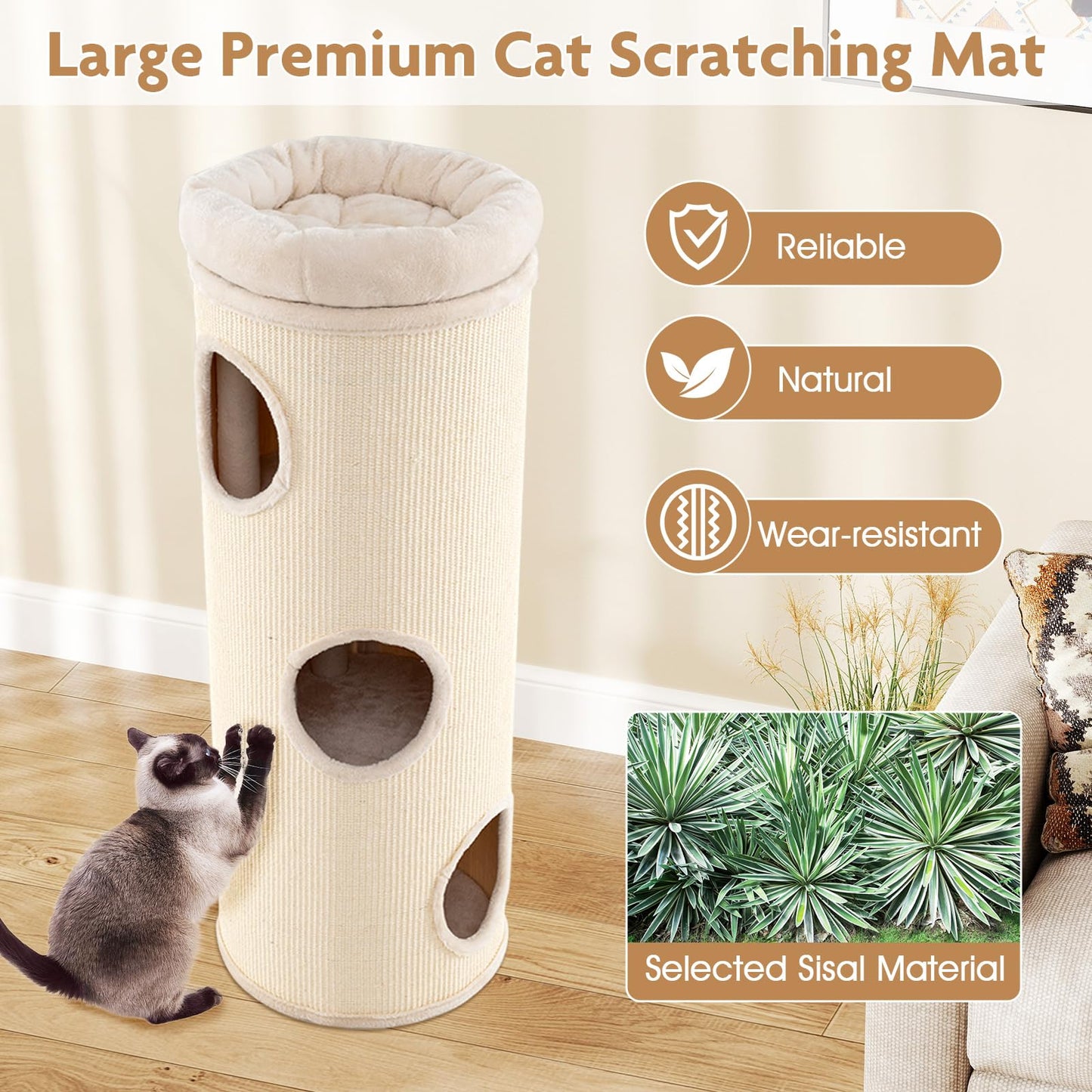 Tangkula 4 Story Cat Tree Condo