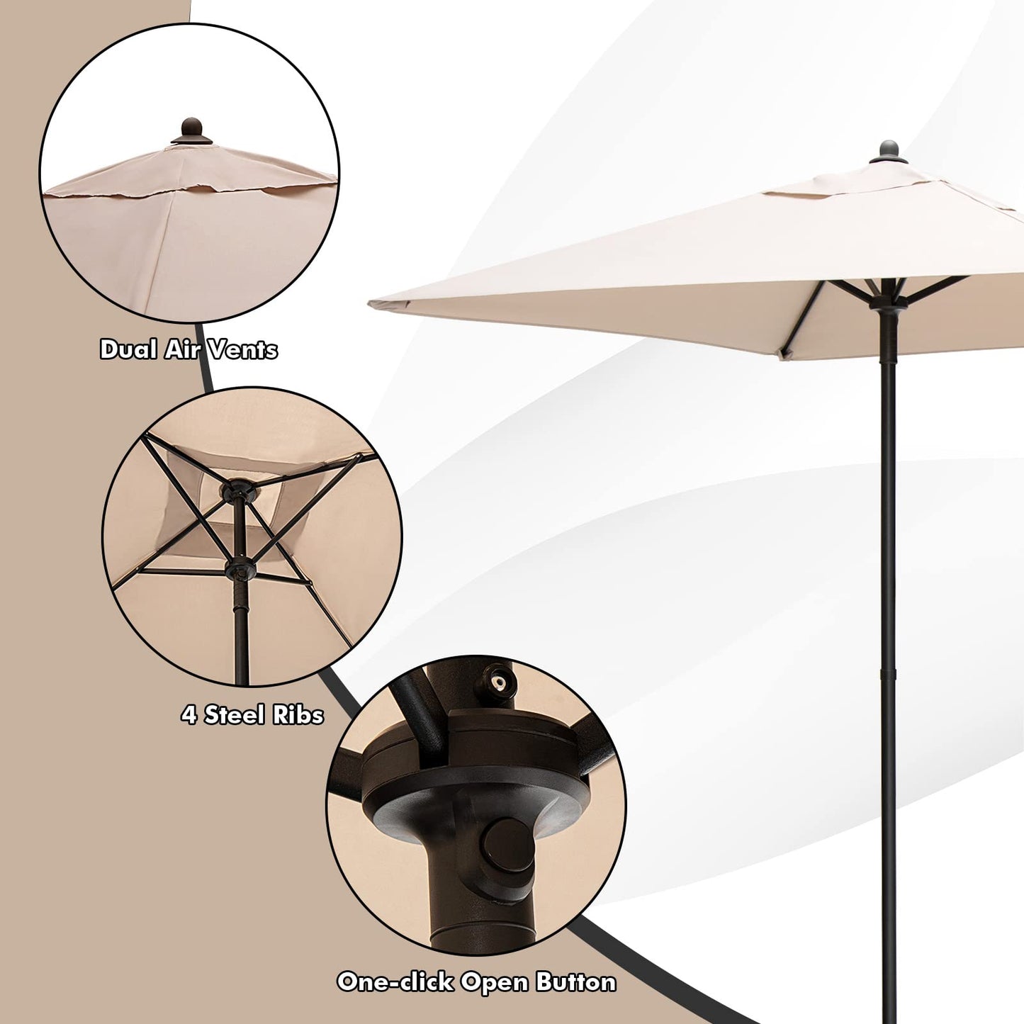 Tangkula 6 Pieces Patio Dining Set with Sponge Padded Cushion