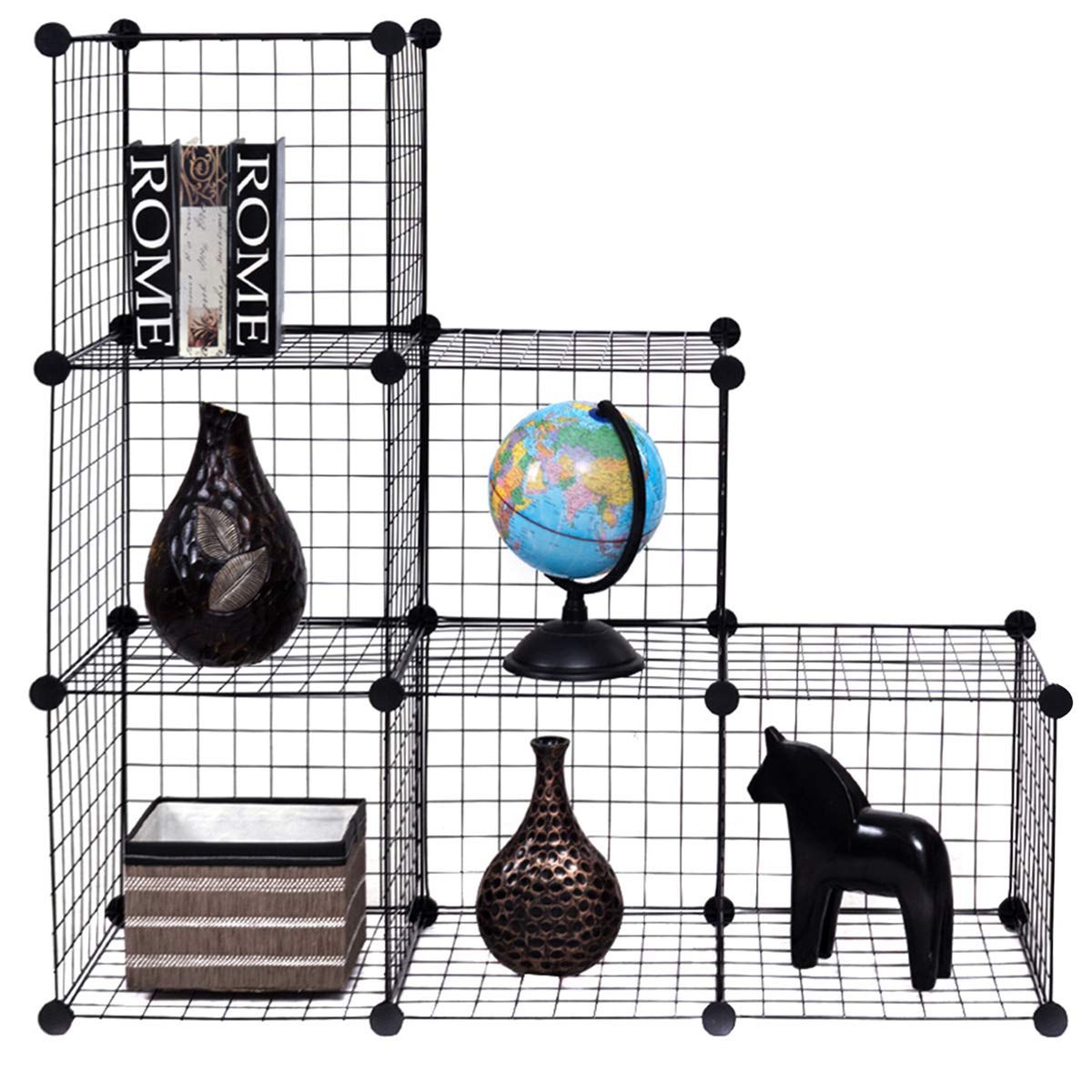 Wire Storage Cubes, Metal Grids Book Shelf