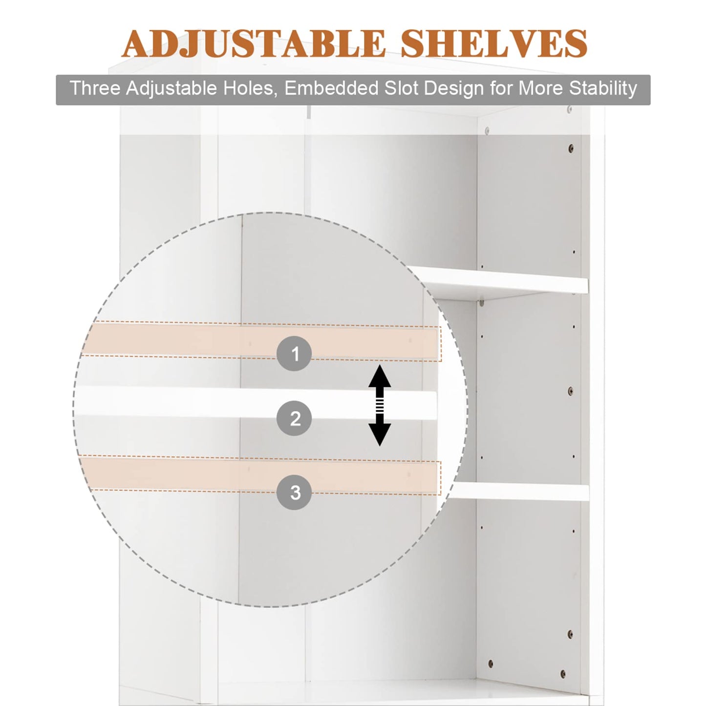 Tangkula Bookcase with Doors, 3 Tier Open Book Shelving