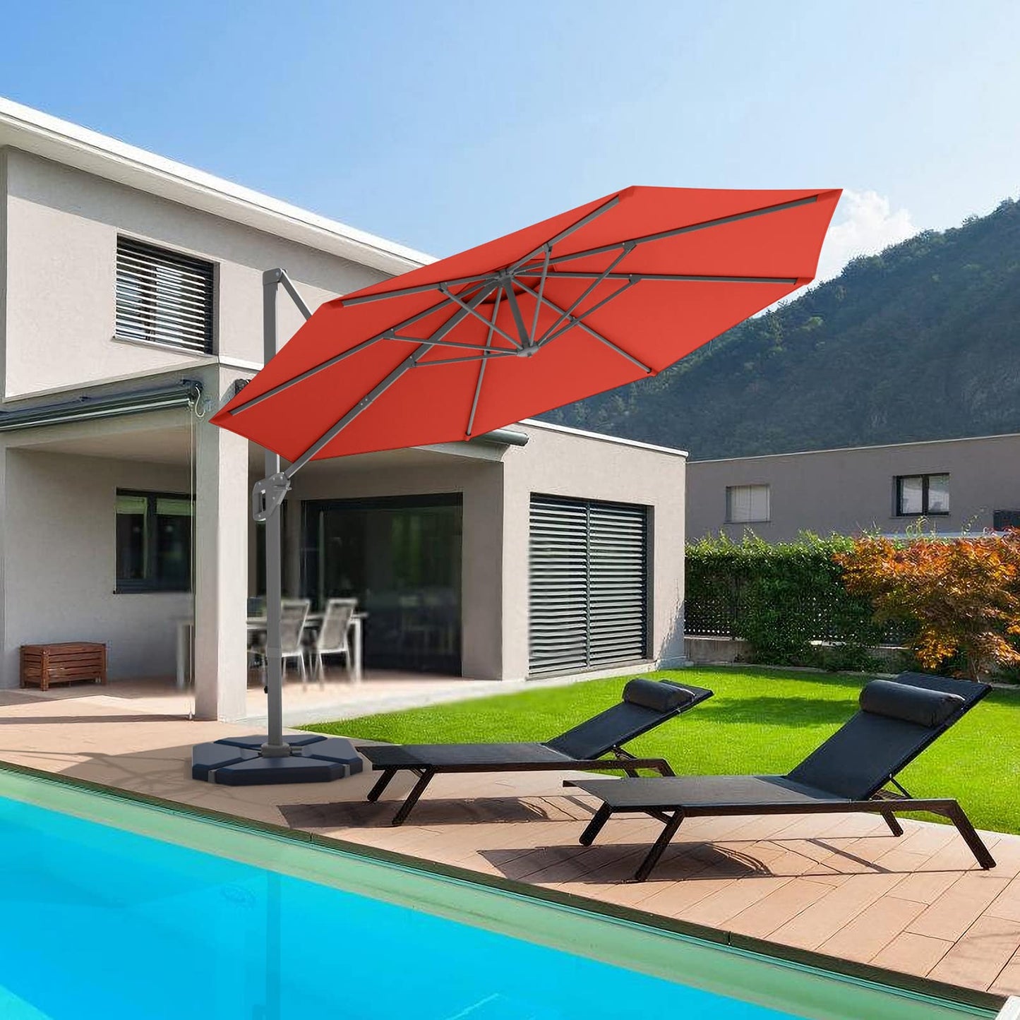 Tangkula 11 Ft Patio Cantilever Umbrella for Backyard Deck Poolside