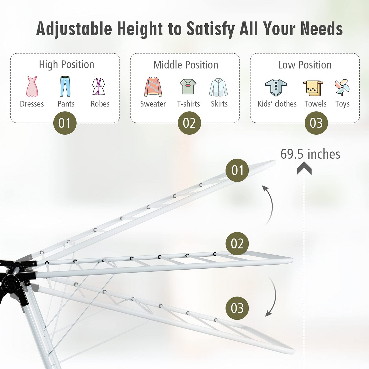 2-Level Clothes Drying Rack - Tangkula