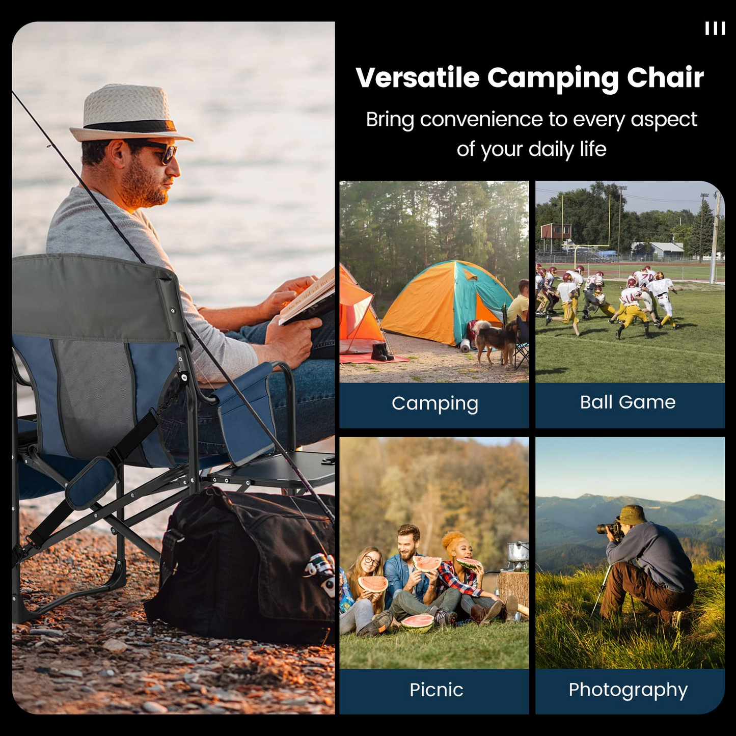 Tangkula Folding Camping Chair, Director Chair