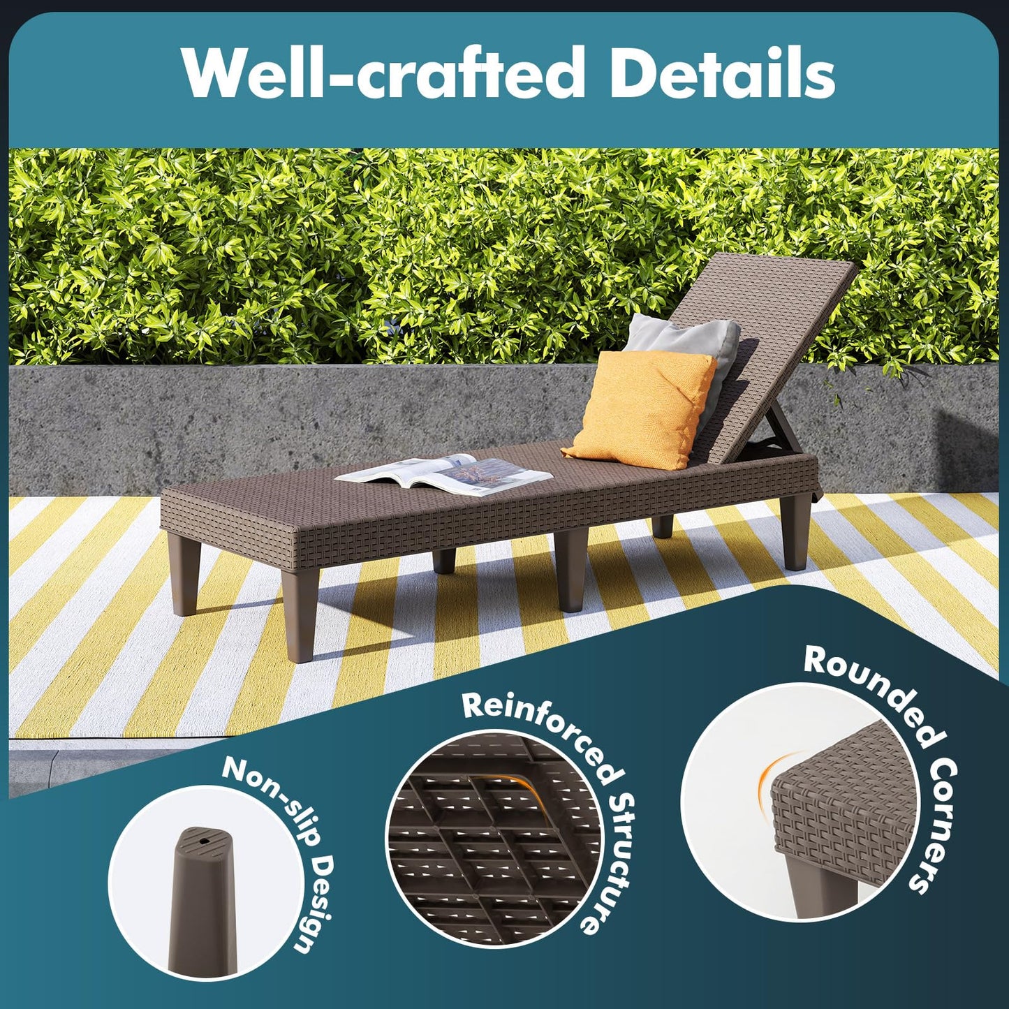 Tangkula Outdoor Chaise Lounger Chair(1/2)