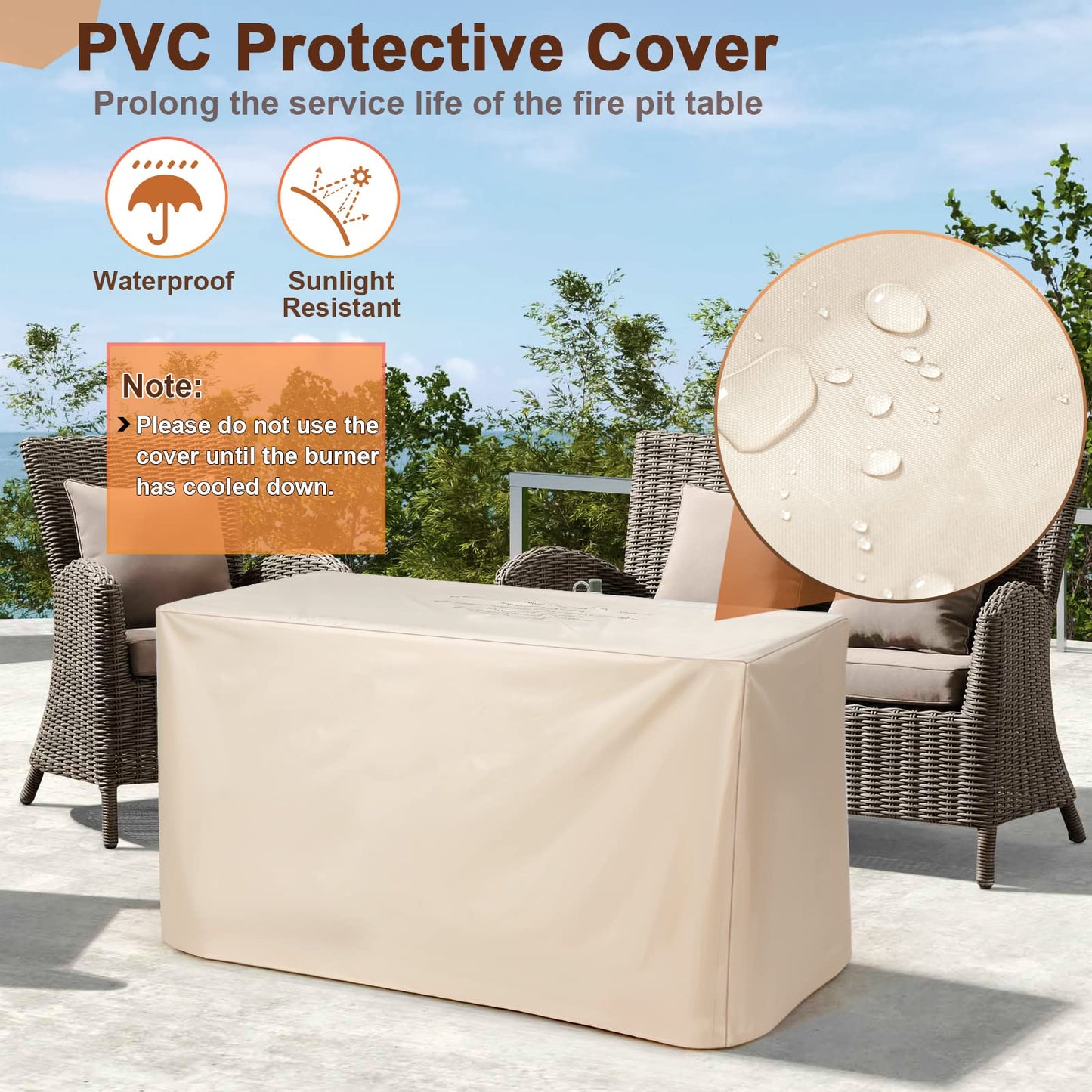 Tangkula 42 Inch Propane Fire Pit Table