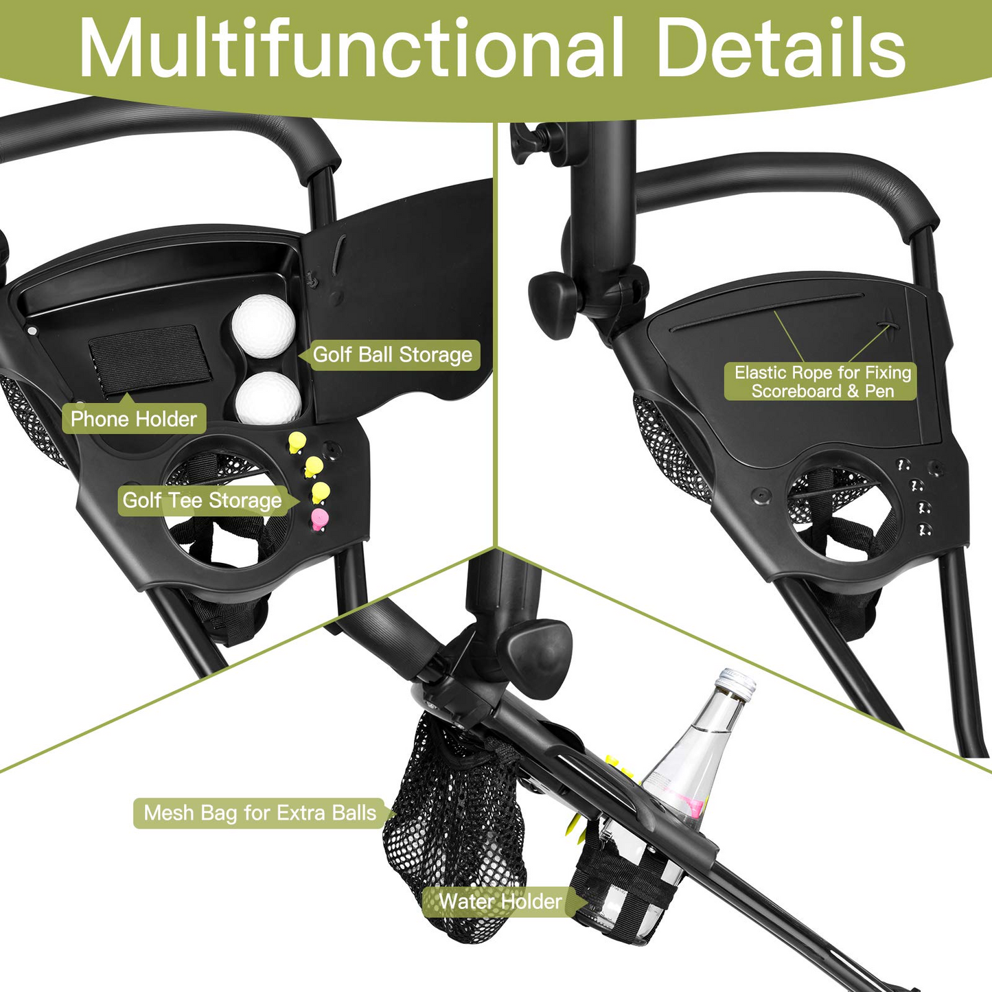 Lightweight Collapsible Golf Pull Cart - Tangkula