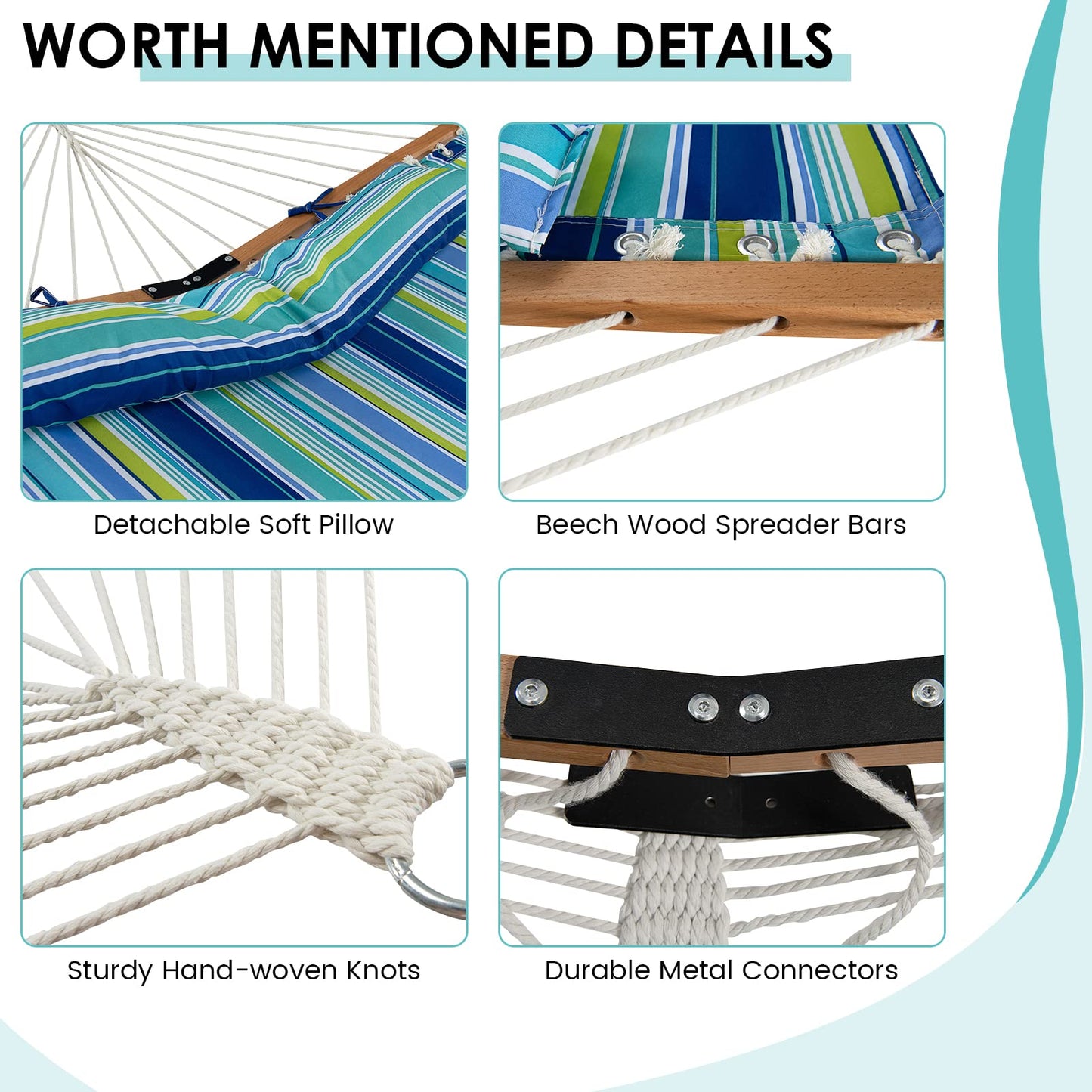 Tangkula 10.5FT Double Hammock
