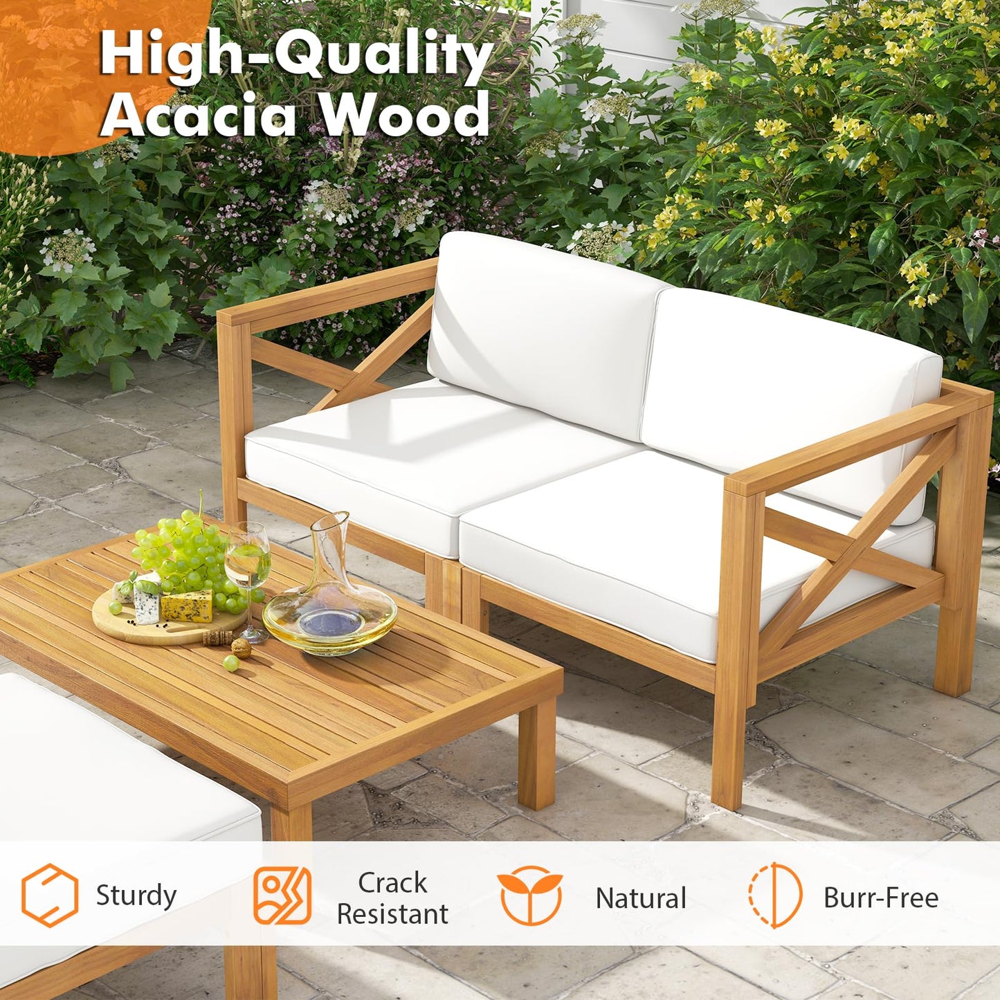 Tangkula 5 Piece Outdoor Conversation Furniture Set