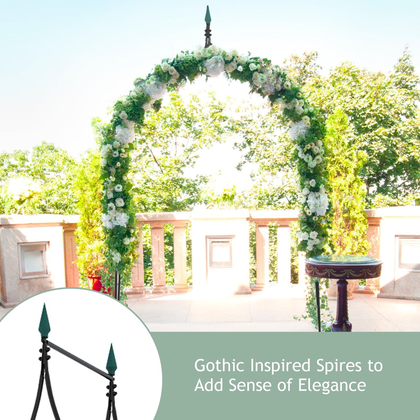 Tangkula 8.4 Ft Gothic Garden Arbor for Wedding