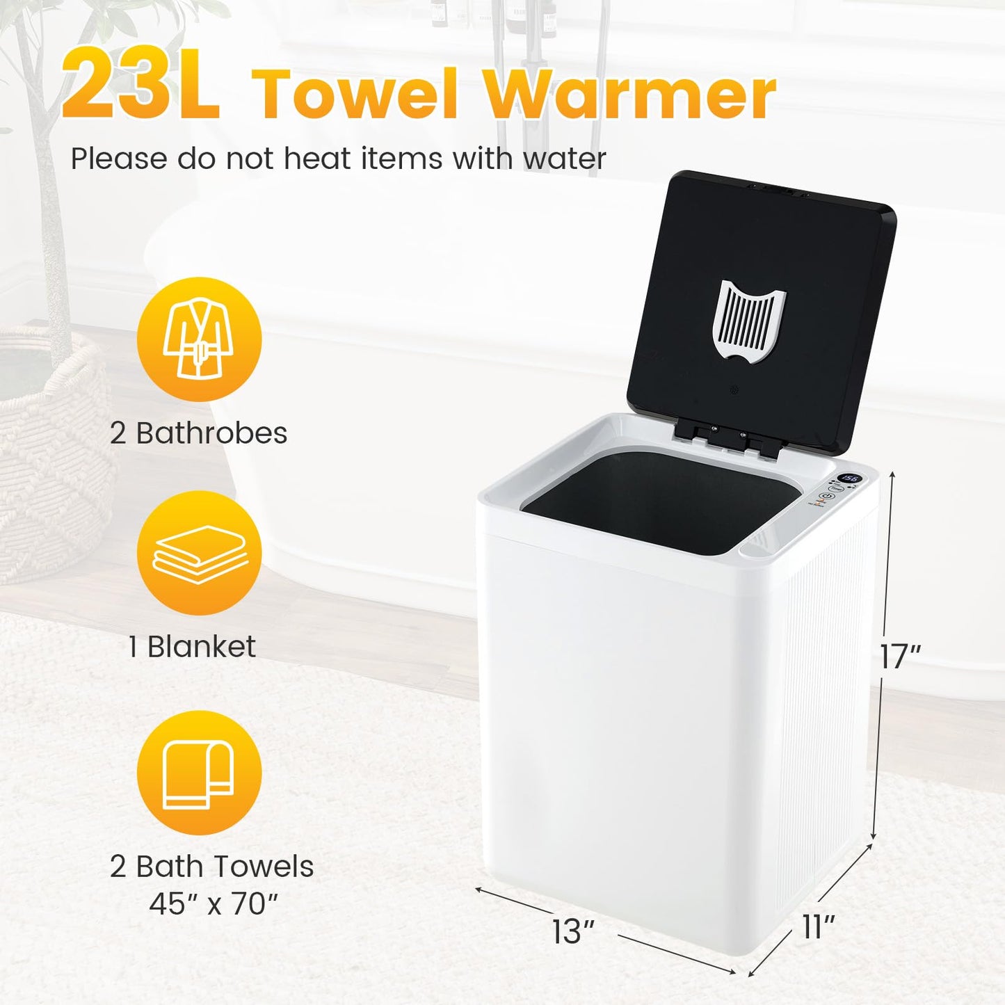 Tangkula 23L Towel Warmer Bucket with Auto Shut Off