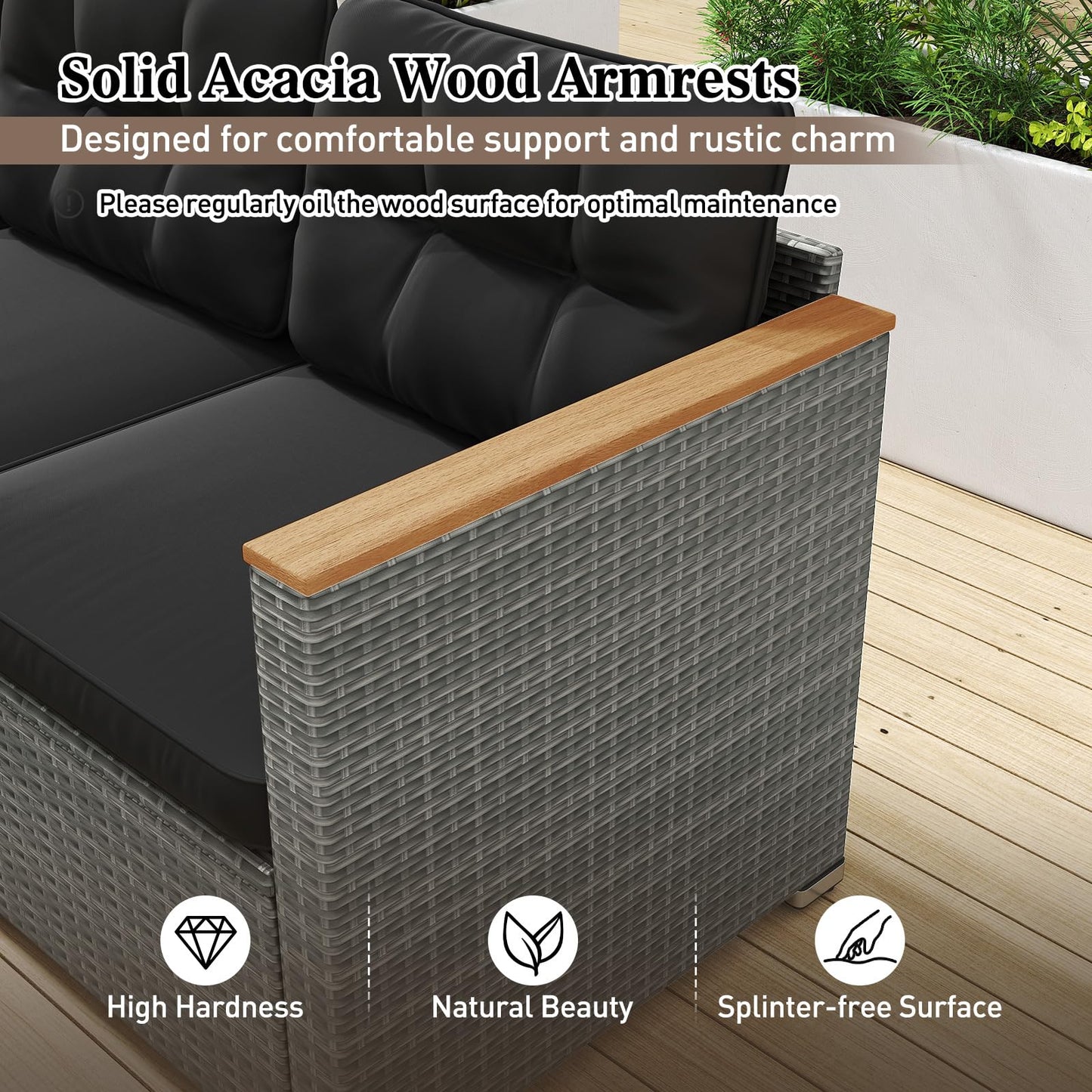 Tangkula 3-Seat Patio Couch Sofa
