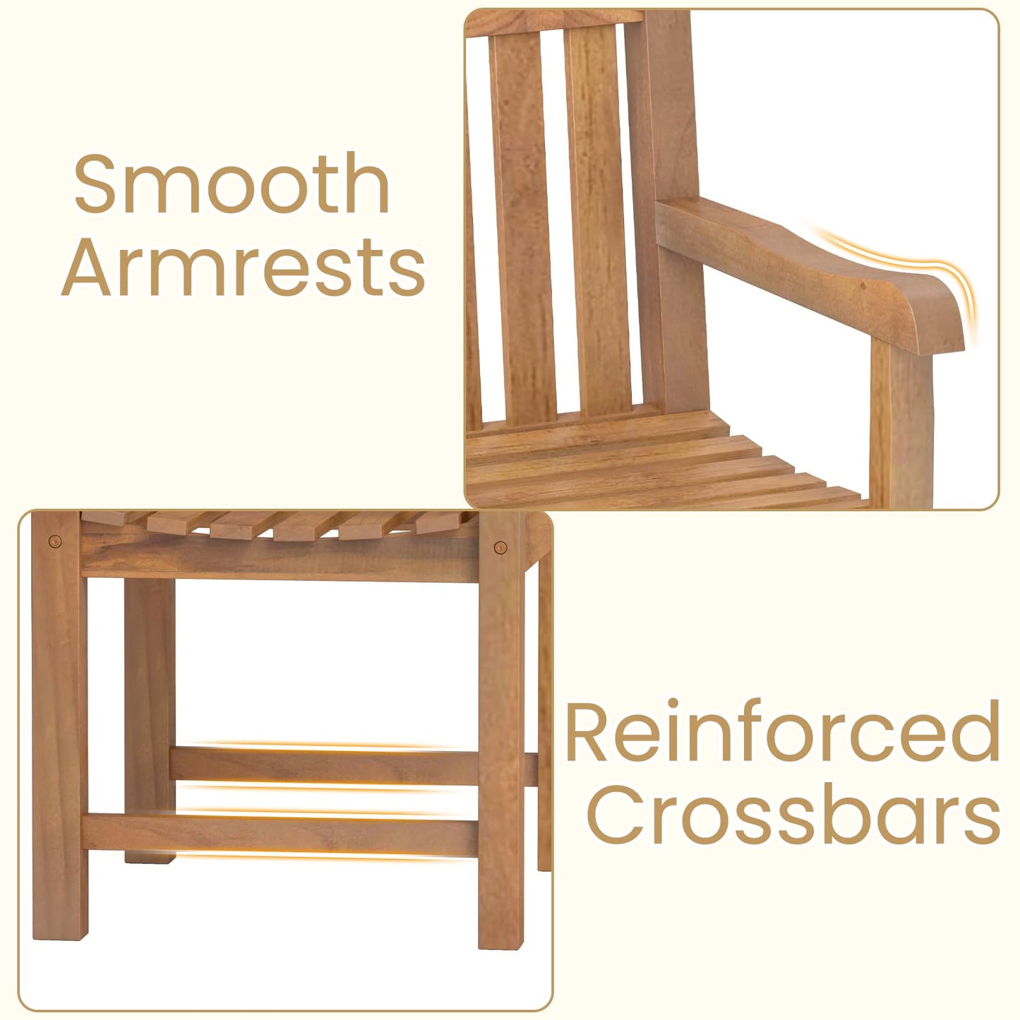 Tangkula Teak Wood Patio Dining Chair(1/2/4)