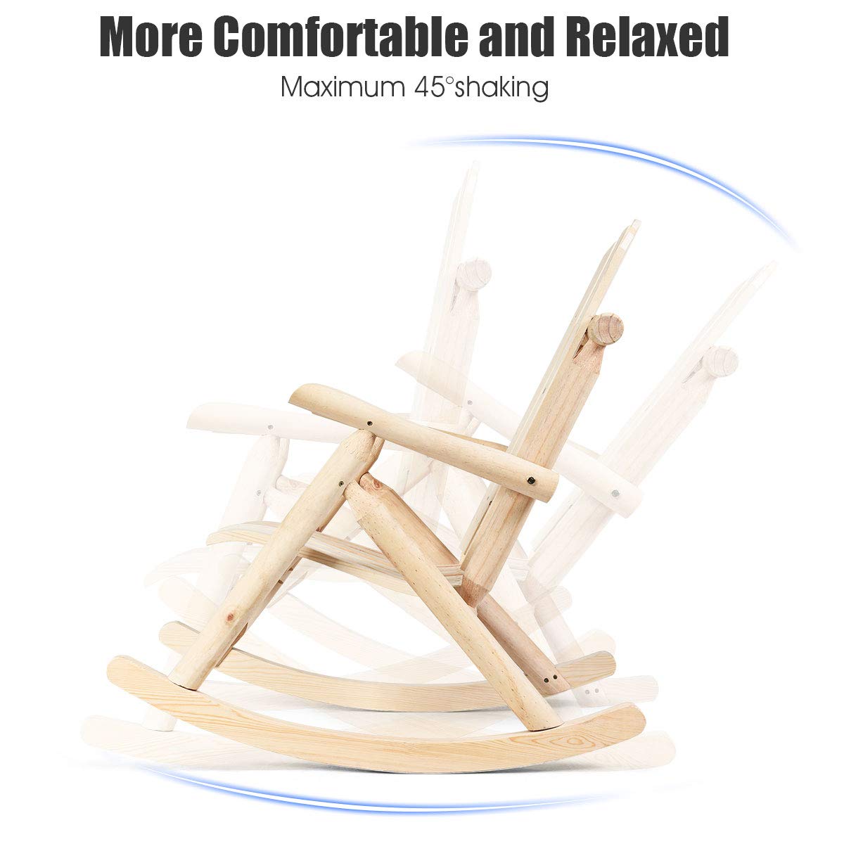 Tangkula Log Rocking Chair, Outdoor Wood Porch Rocker Chair(1 & 2, Natural)