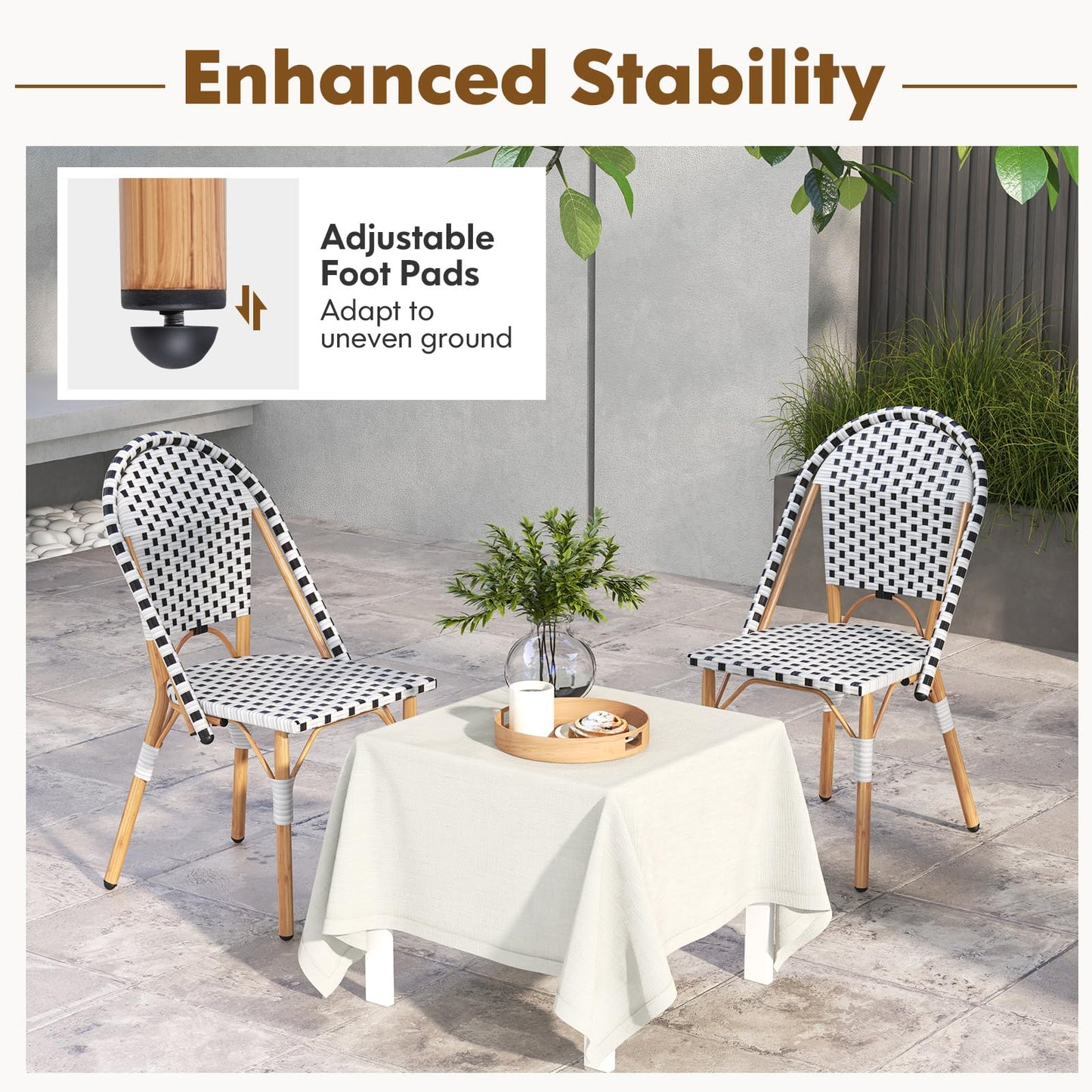 Tangkula French Bistro Chair Set of 2/4