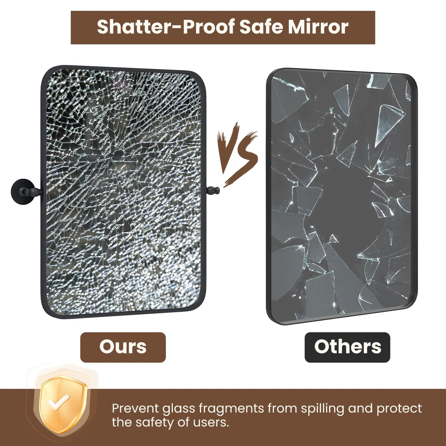 Tangkula 30 x 22 Inch Pivot Wall-Mounted Mirror