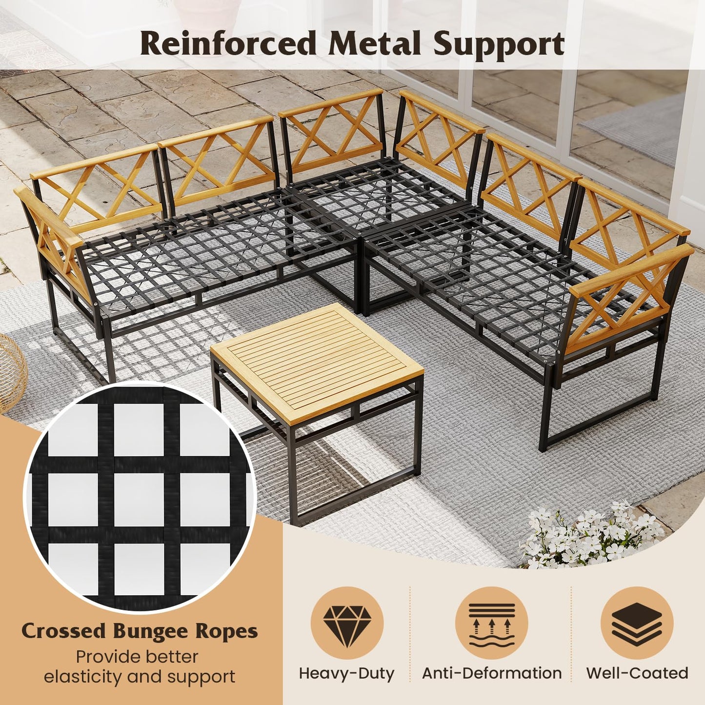 Tangkula L Shaped Outdoor Sectional Sofa Set