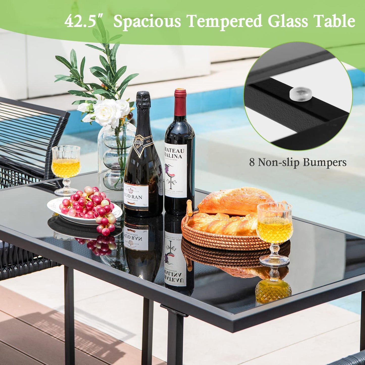 3 Pieces Outdoor Dining Set - Tangkula