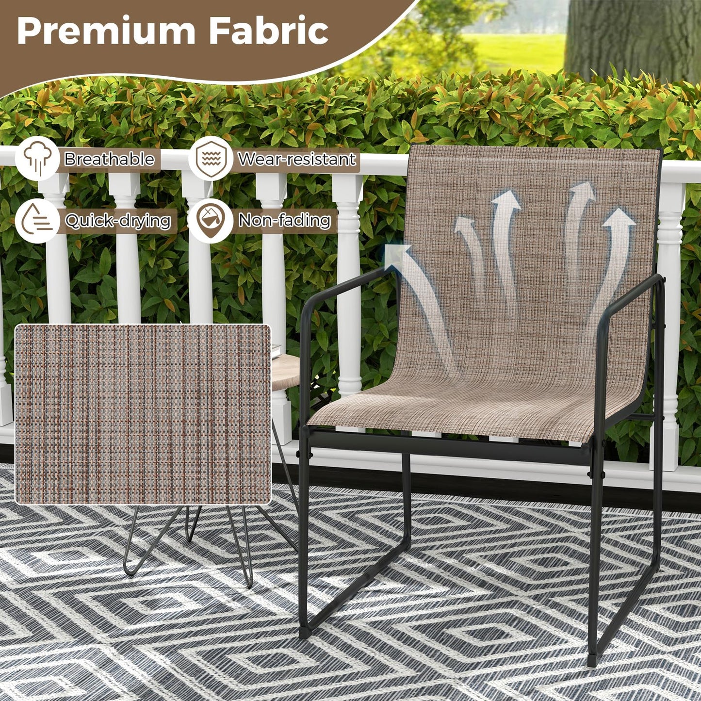 Tangkula Outdoor Dining Chairs Set Patio Furniture Chairs