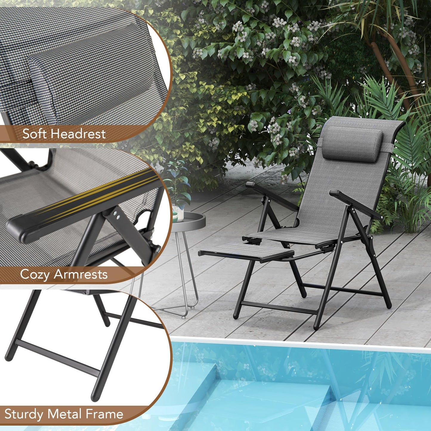 Tangkula Folding Patio Chairs Set