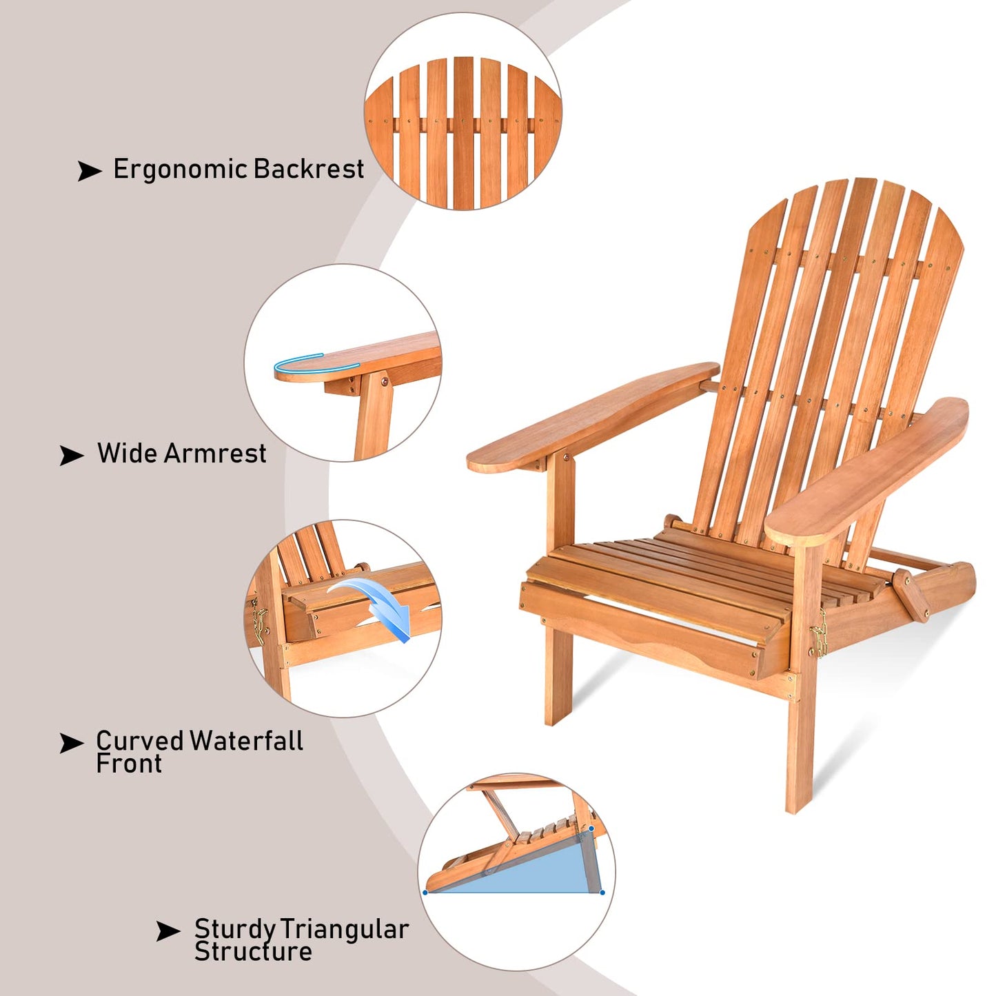 Folding Adirondack Chair - Tangkula