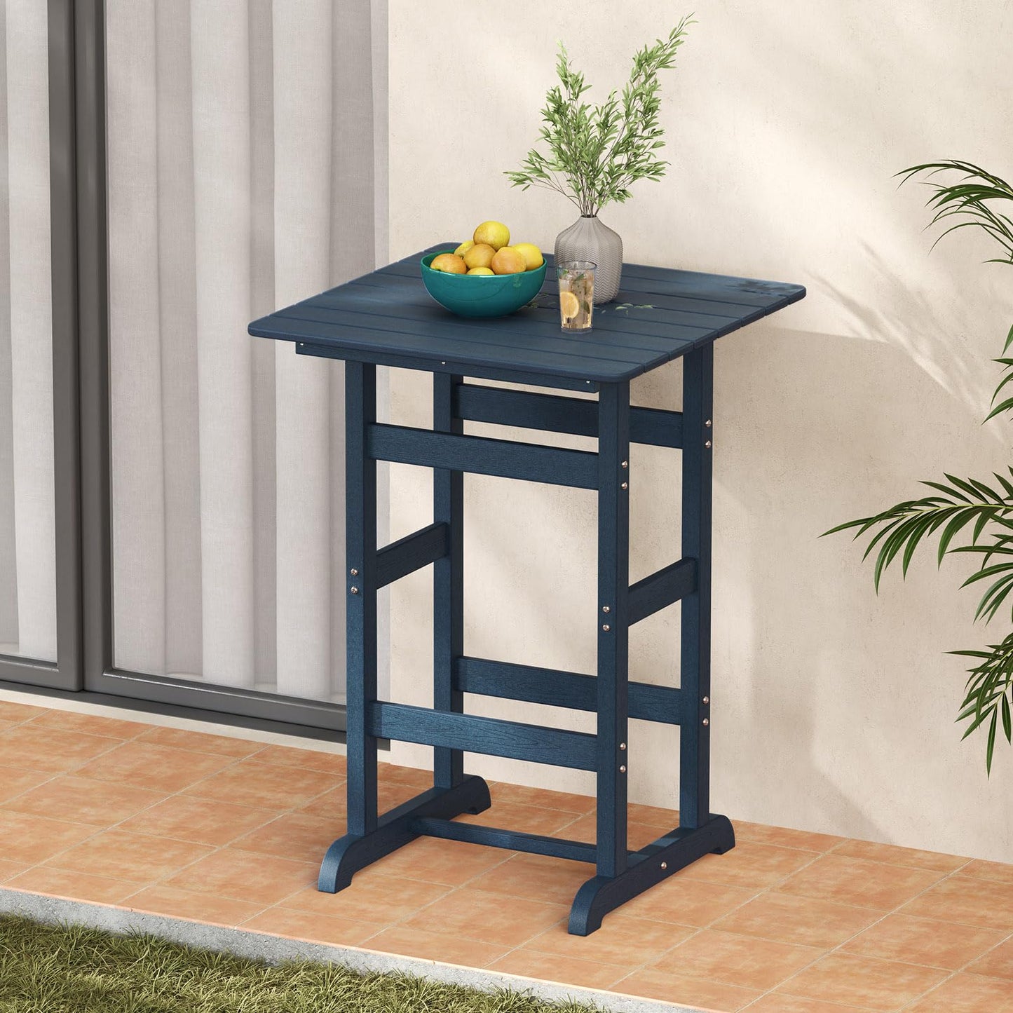 Tangkula 3-Piece Patio HDPE Bar Set