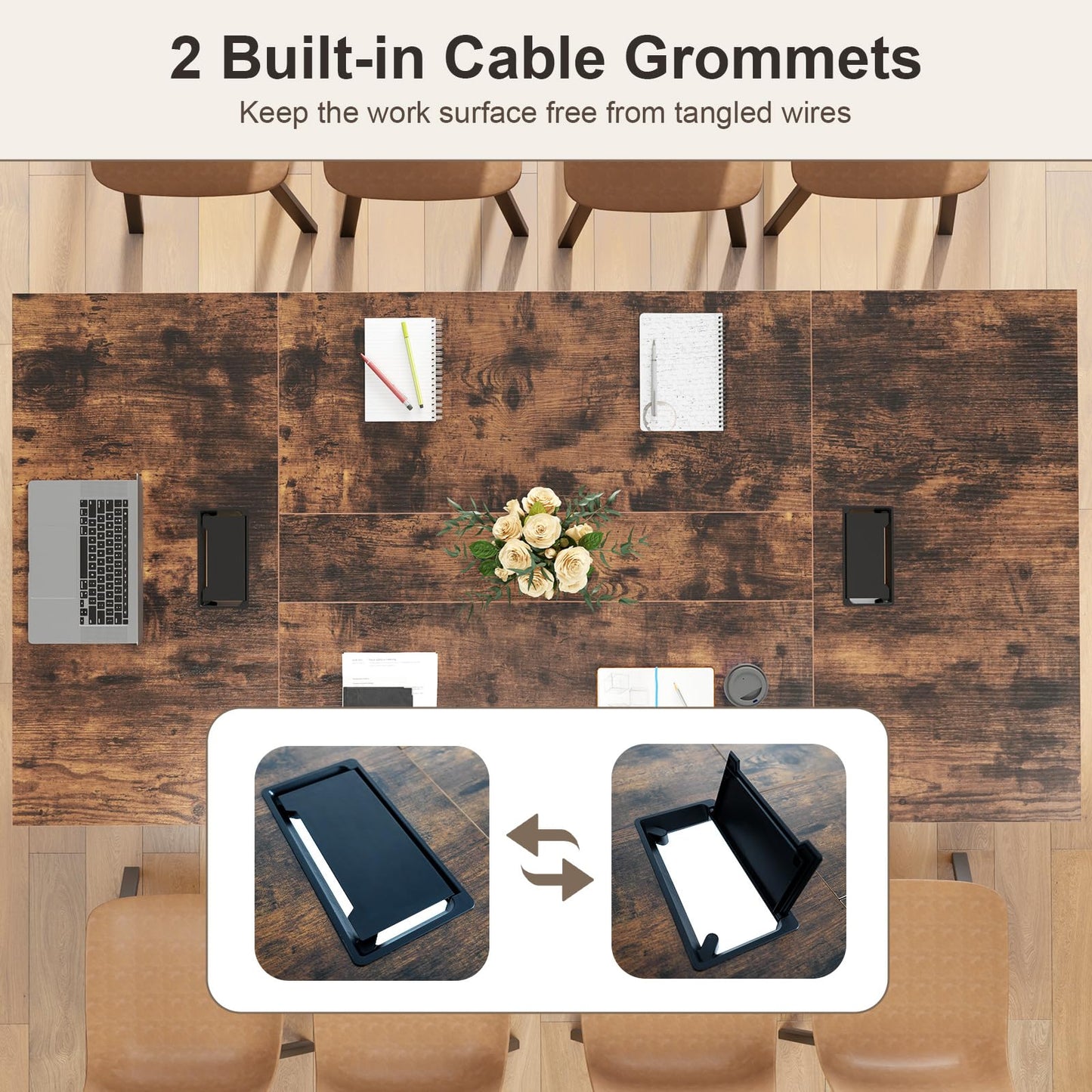 Tangkula 8 FT Conference Table Rectangle Office Computer Desk