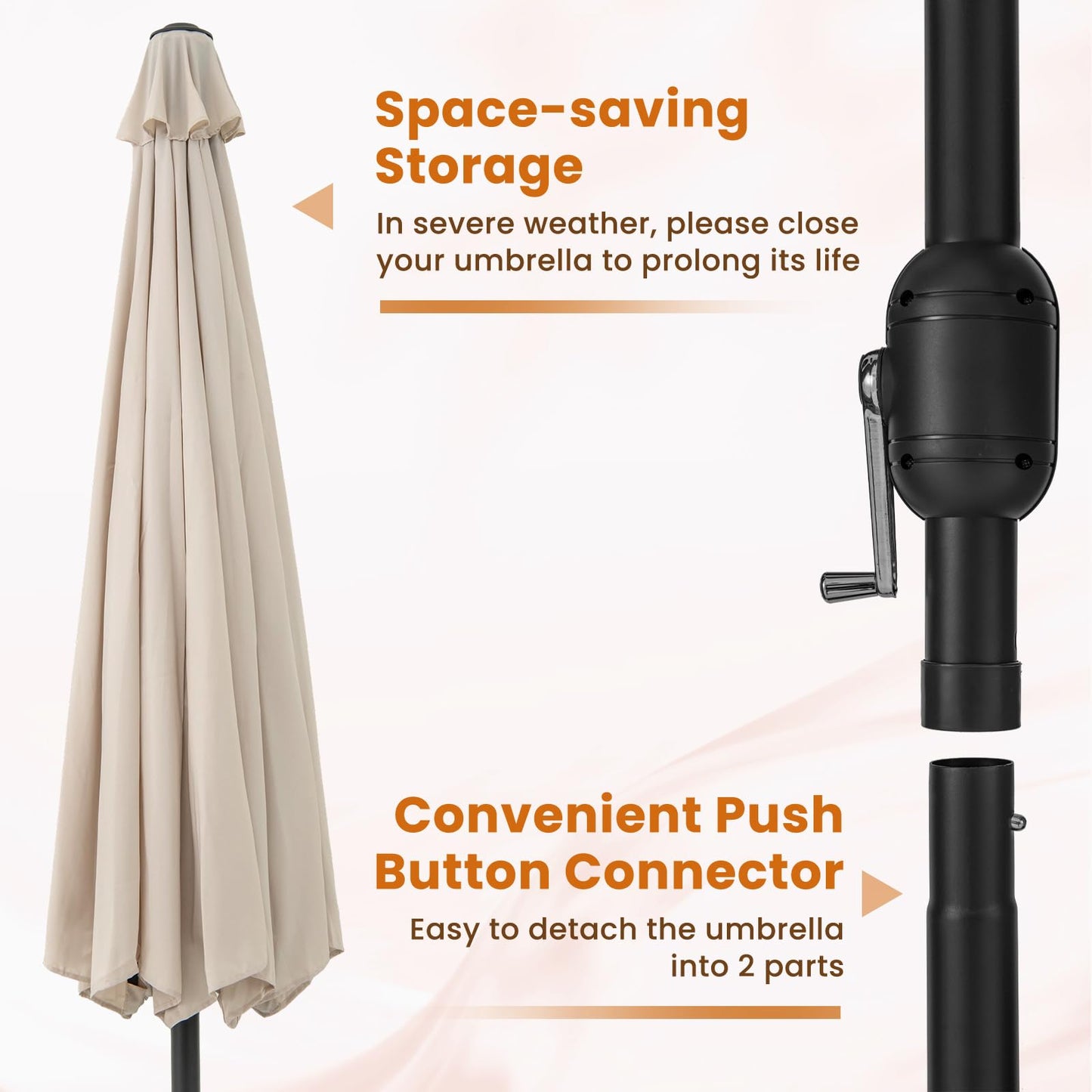 Tangkula Patio Umbrella for Garden Backyard Pool