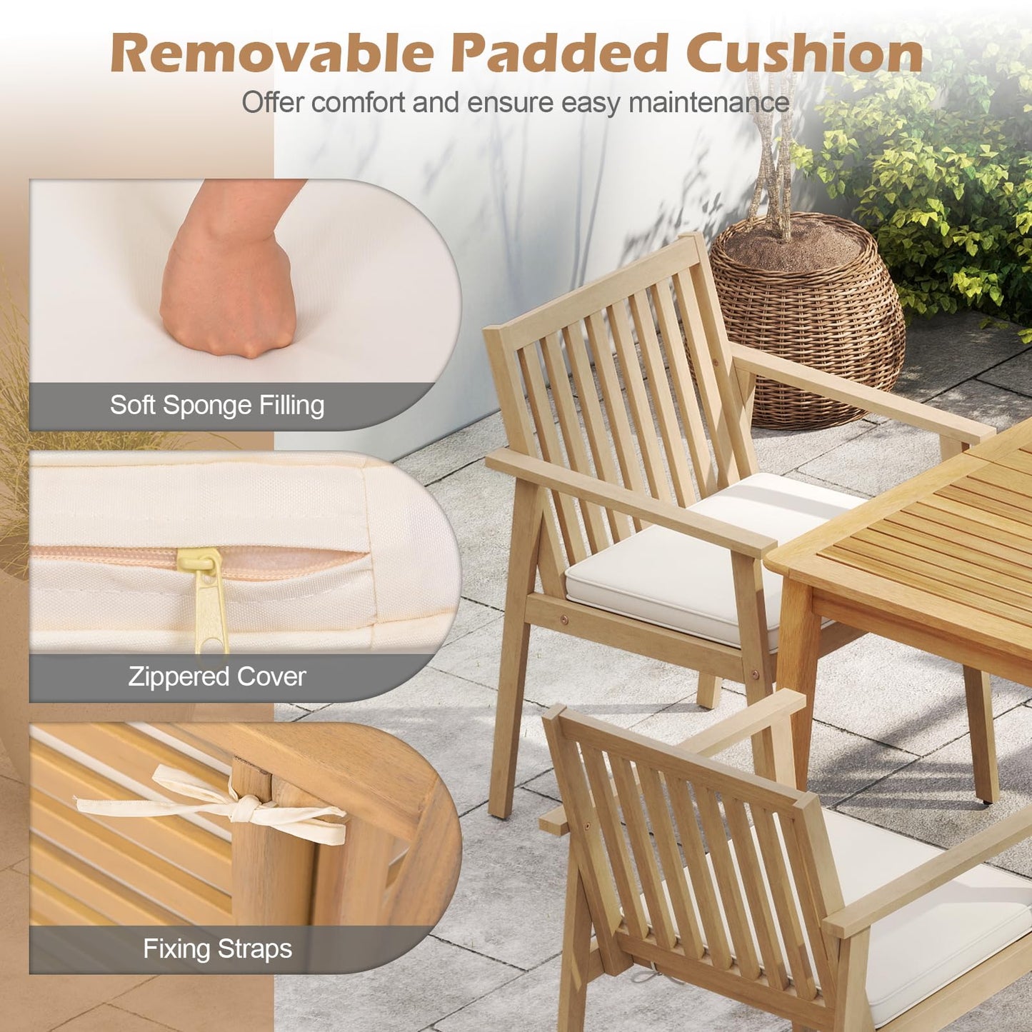 Tangkula 2/4 Pieces Patio Dining Chairs