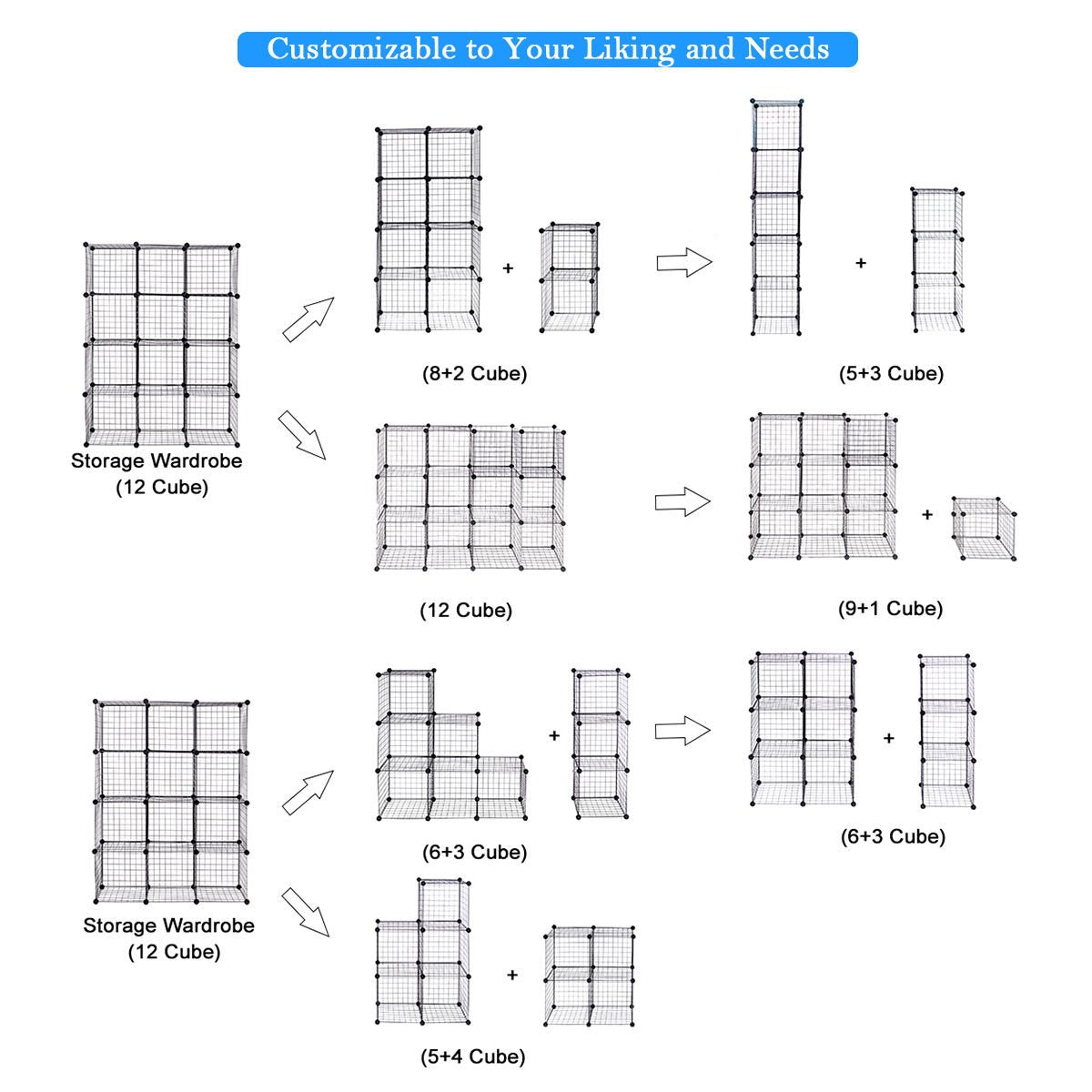 Wire Storage Cubes, Metal Grids Book Shelf