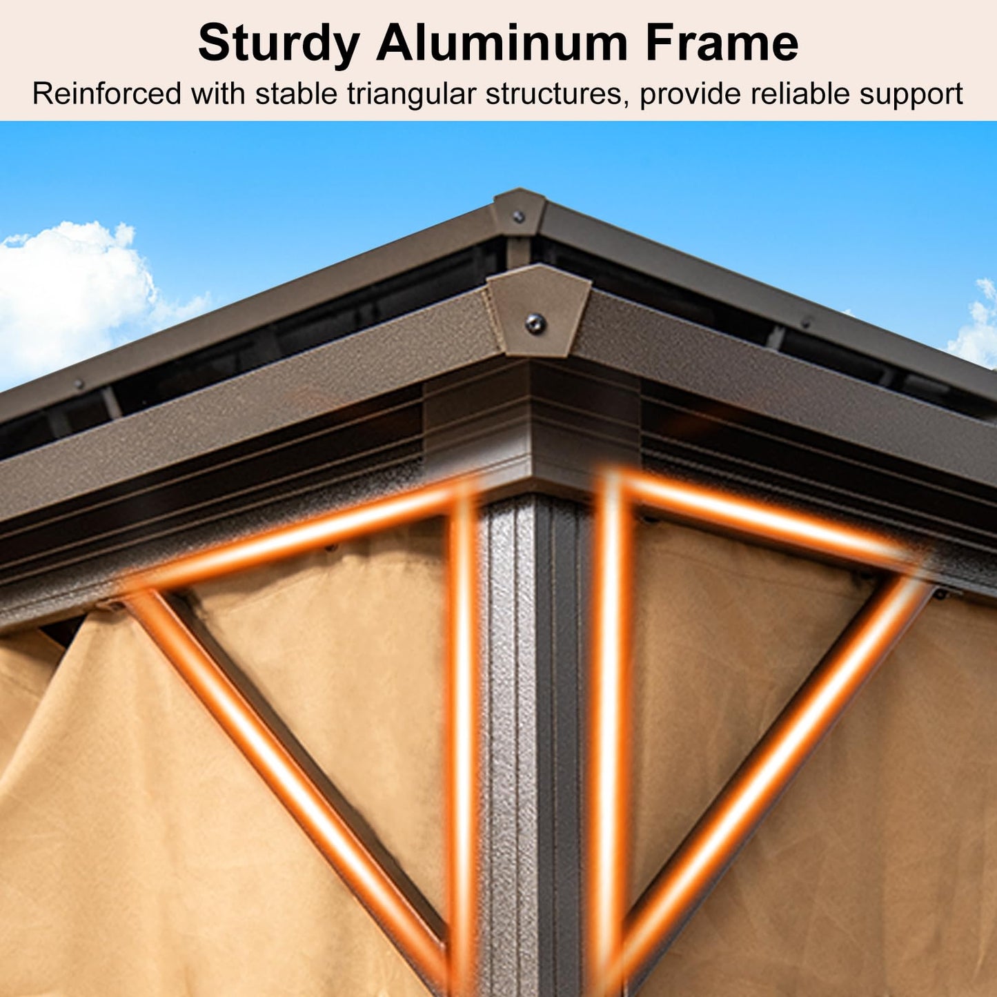 TANGKULA 12 X 10 FT Hardtop Gazebo w/Netting, Curtain