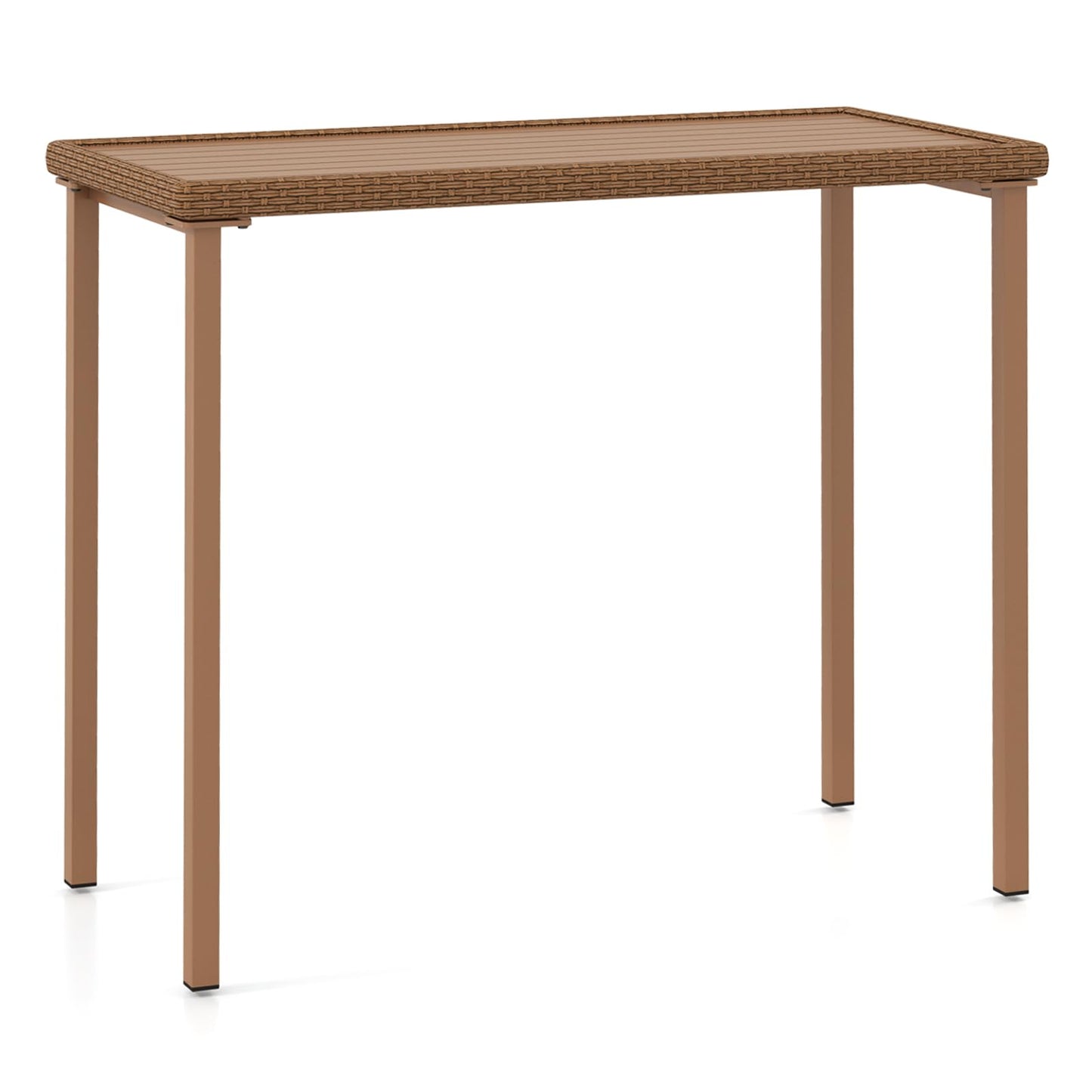 Tangkula Heavy Duty Rectangle Metal Frame 48 Inches Outdoor Counter Height Table