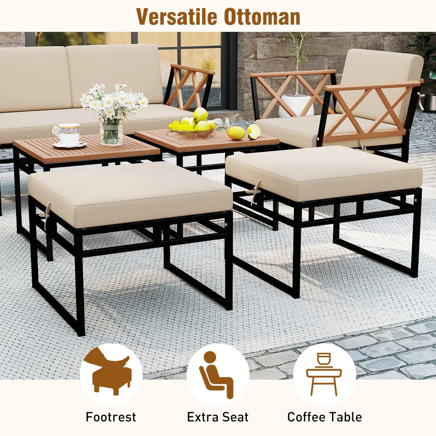 Tangkula 7 Piece Outdoor Furniture Set