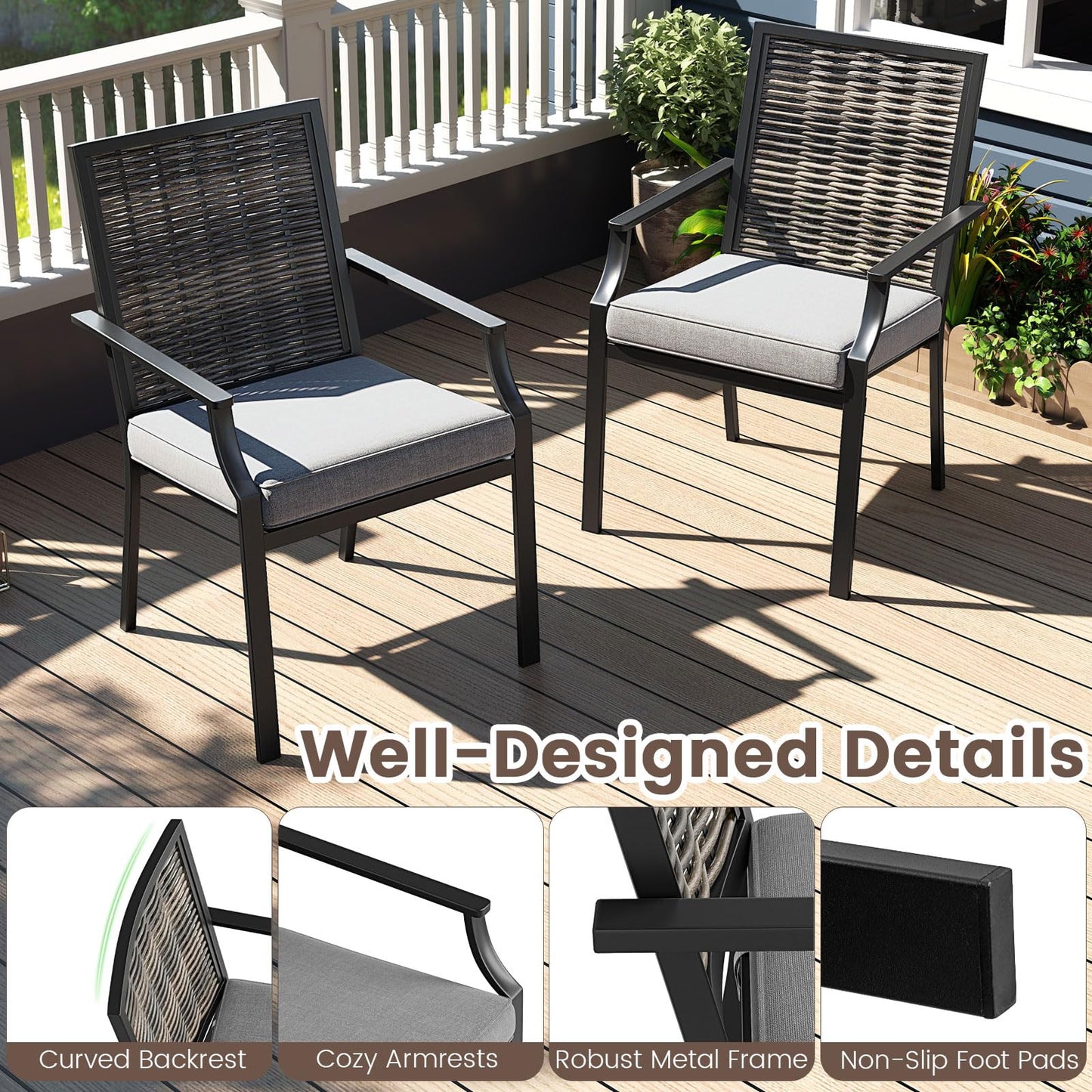 Tangkula Patio Wicker Chairs