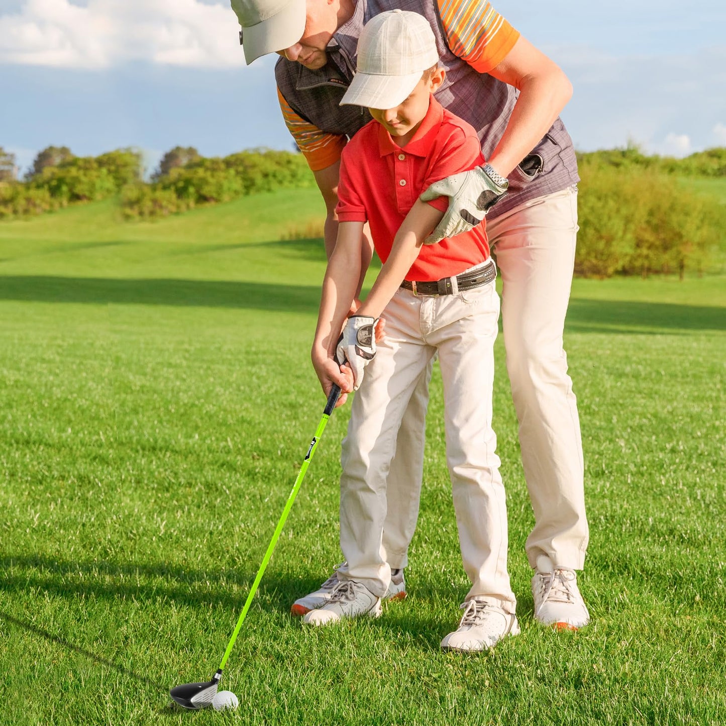 Tangkula 3 Pieces Junior Golf Club Set for Children Right Hand,Aged 8-10