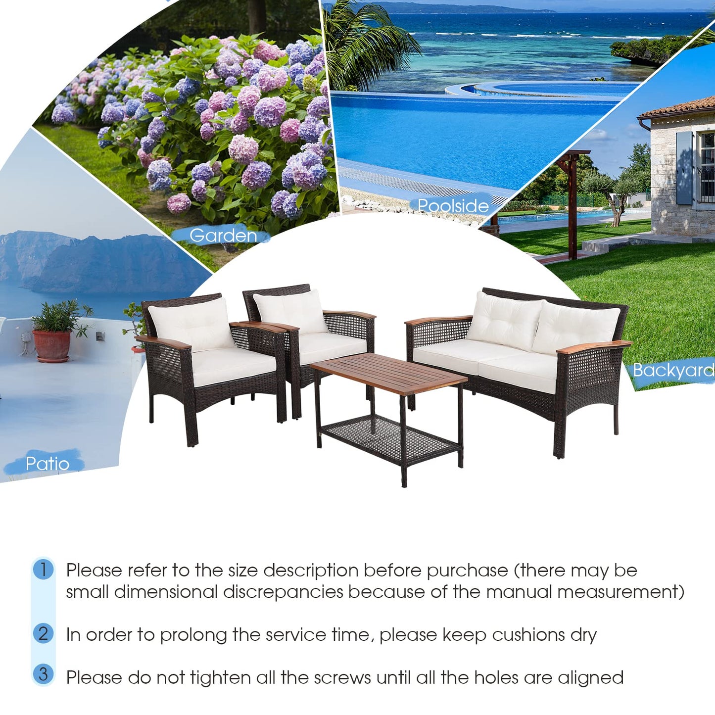 Tangkula 4-Piece Patio Furniture Set
