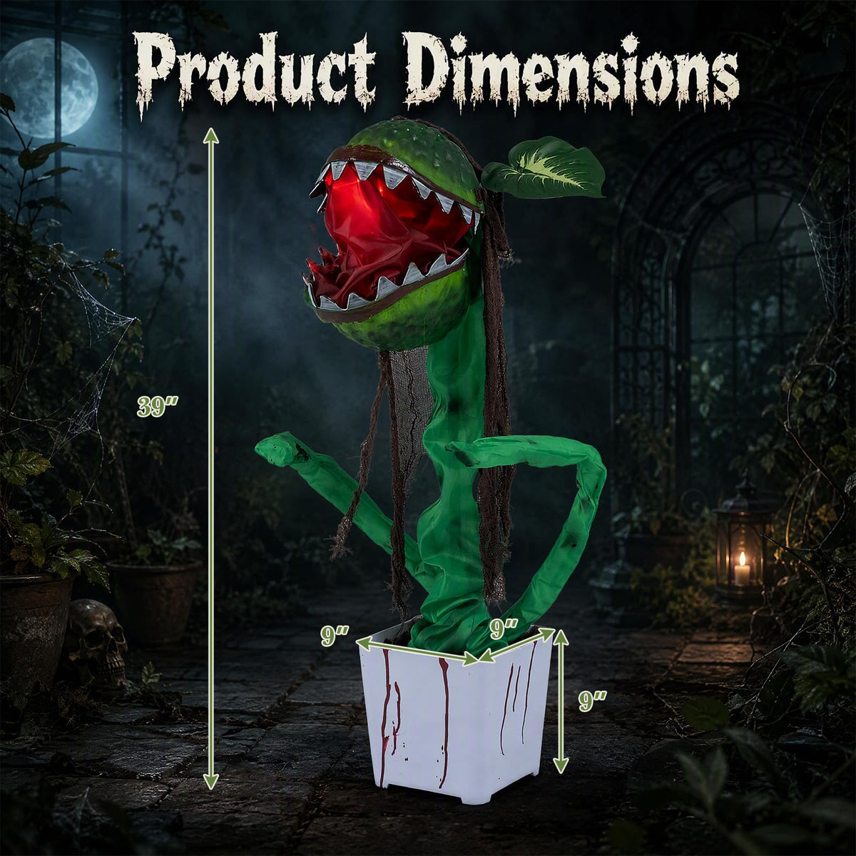 Tangkula Halloween Animated Standing Horror Piranha Plant Decoration