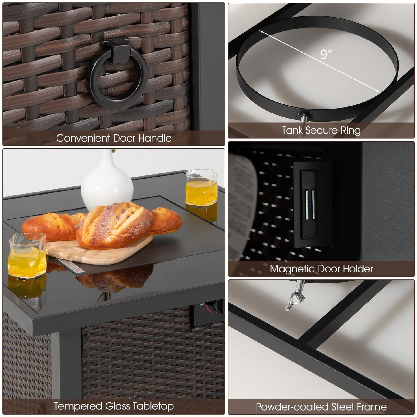 Tangkula 50,000 BTU Propane Fire Pit Table