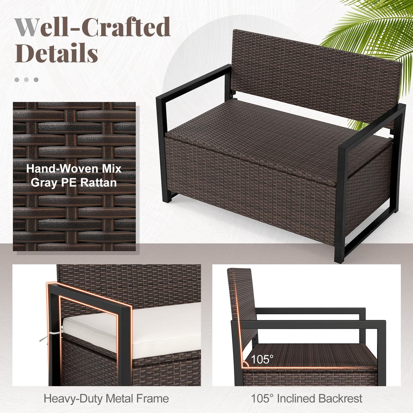 Tangkula 40 Gallon Outdoor Bench with Storage