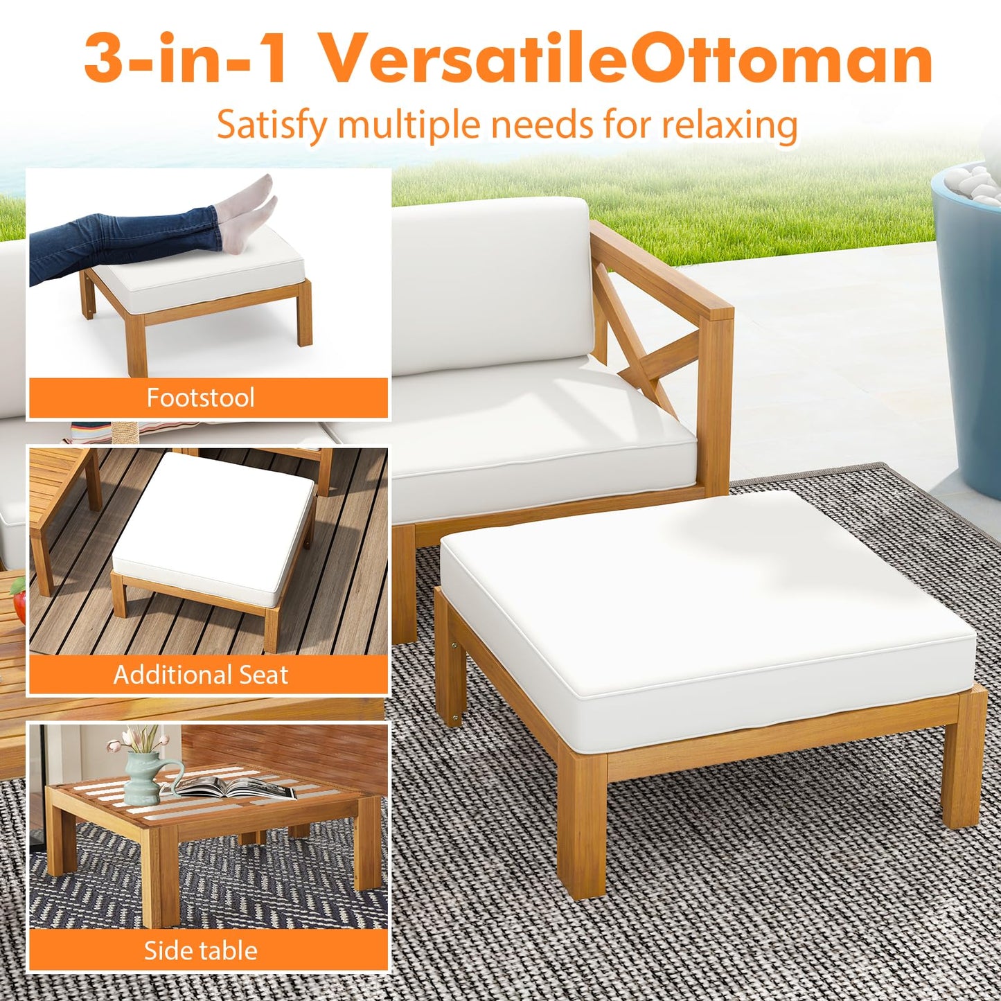 Tangkula 5 Piece Outdoor Conversation Furniture Set