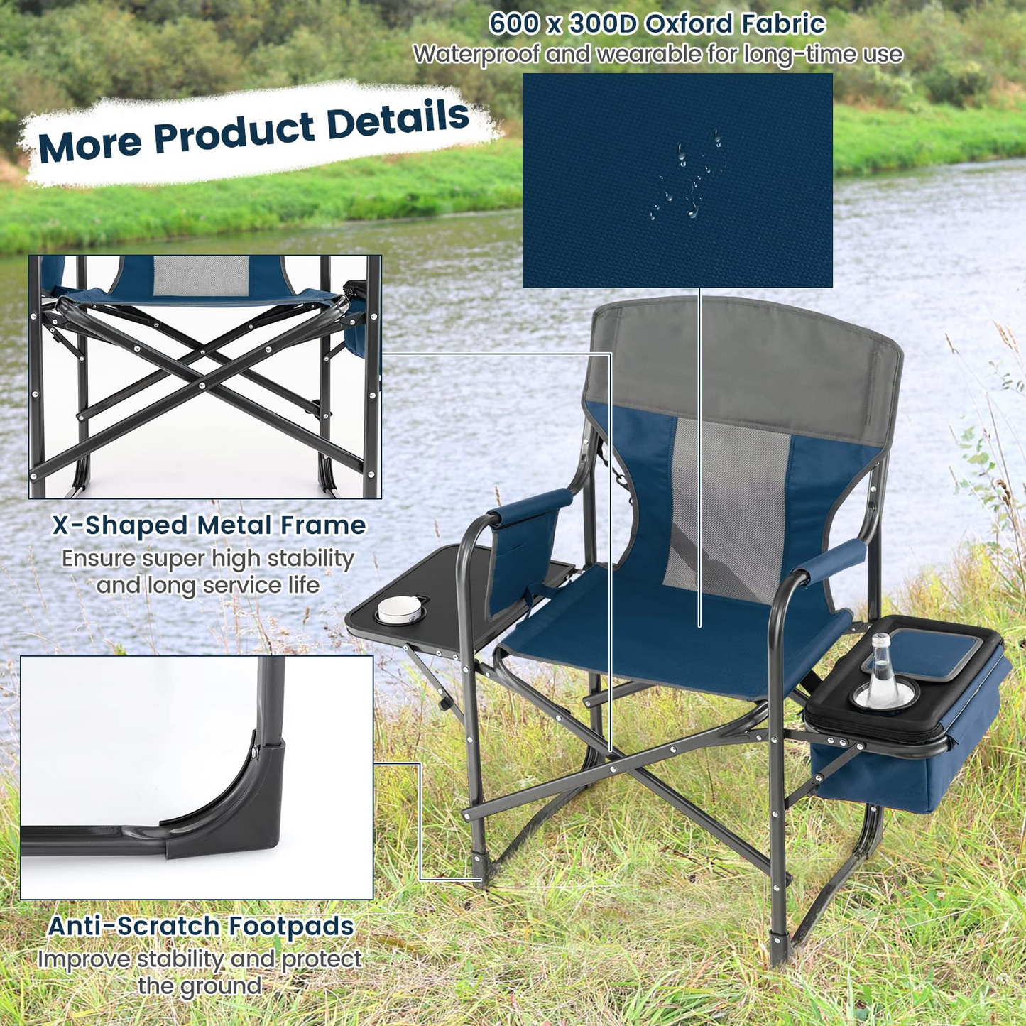 Tangkula Folding Camping Chair, Director Chair
