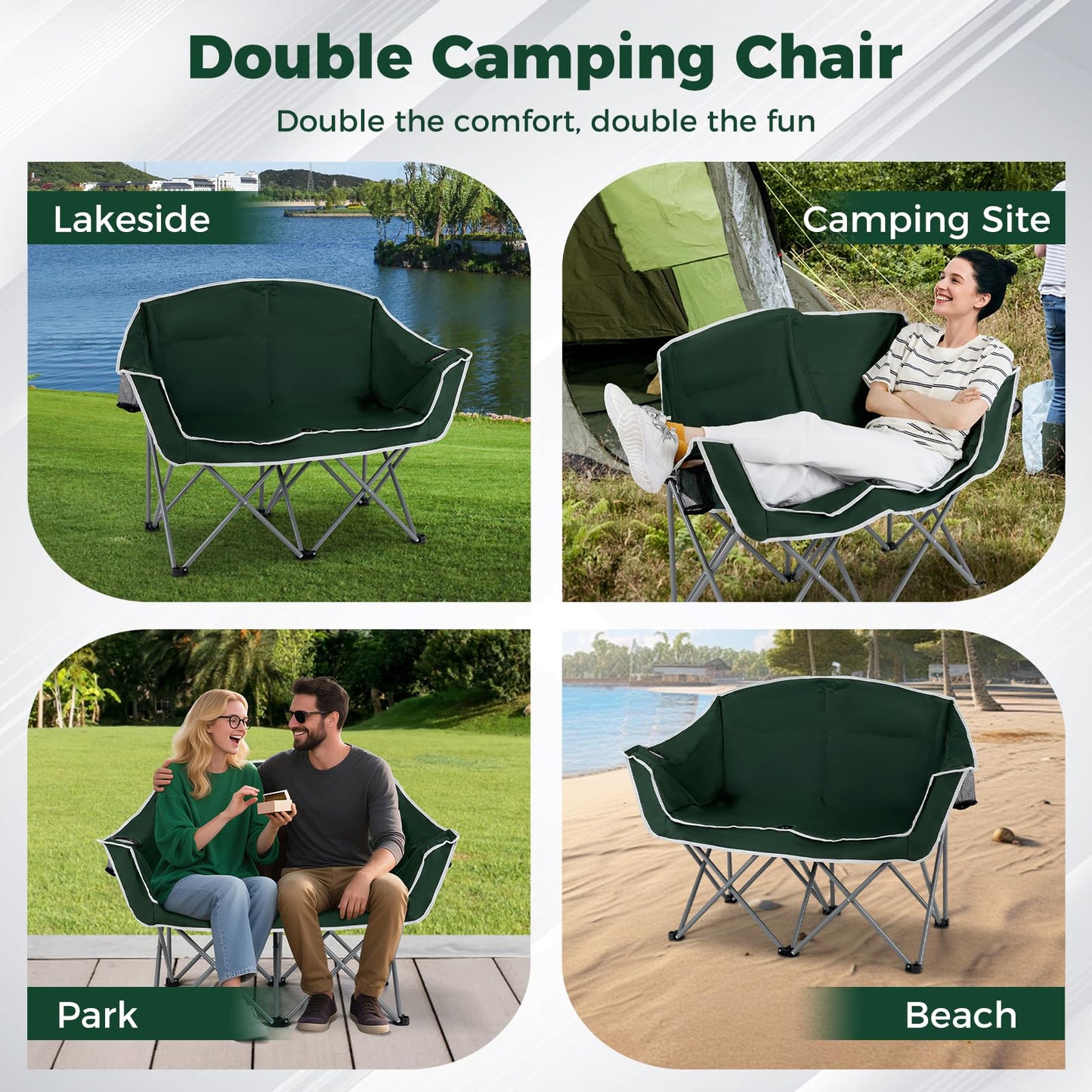 Tangkula 2 Person Camping Chair for Beach