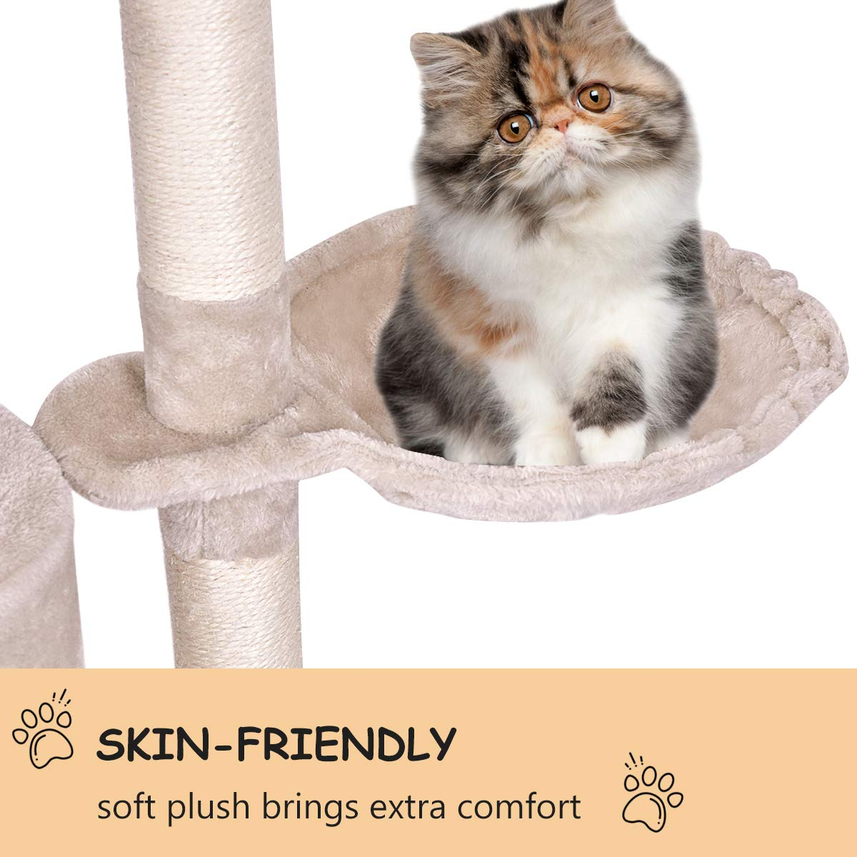 Tangkula 56-inch Cat Tree, Multi-Level Cat Tower Condo with Cat Scratching Post and Ladder