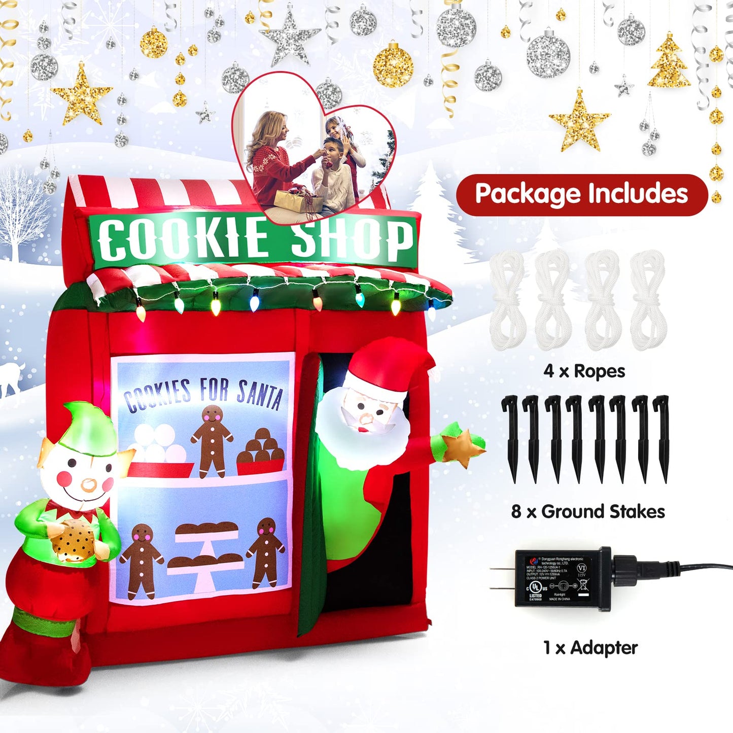 Tangkula 6.5 FT Christmas Inflatable Santa Claus for Yard