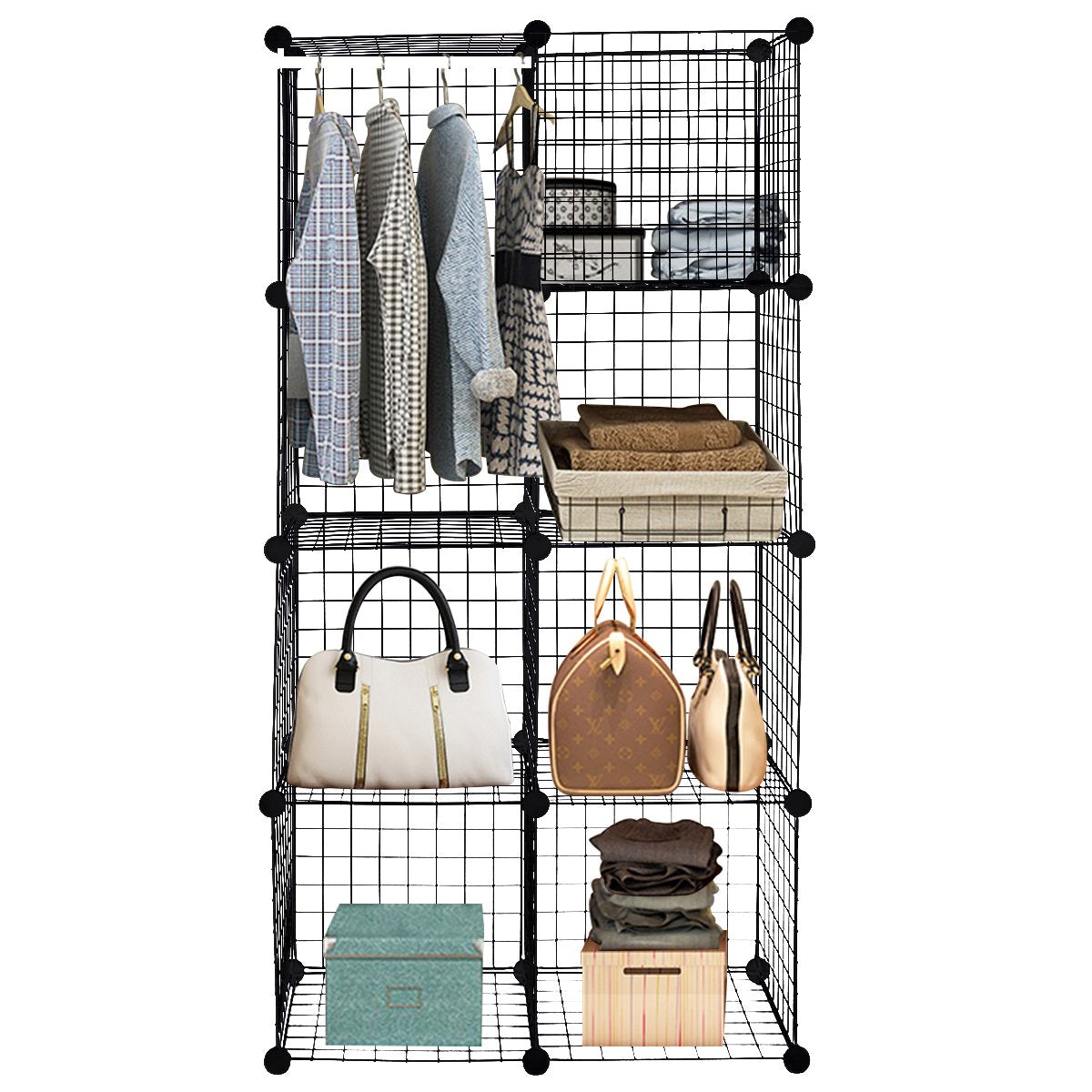 Wire Storage Cubes, Metal Grids Book Shelf