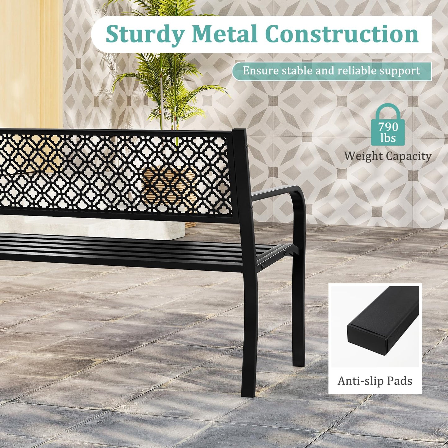 Tangkula 50 Inches Outdoor Garden Bench